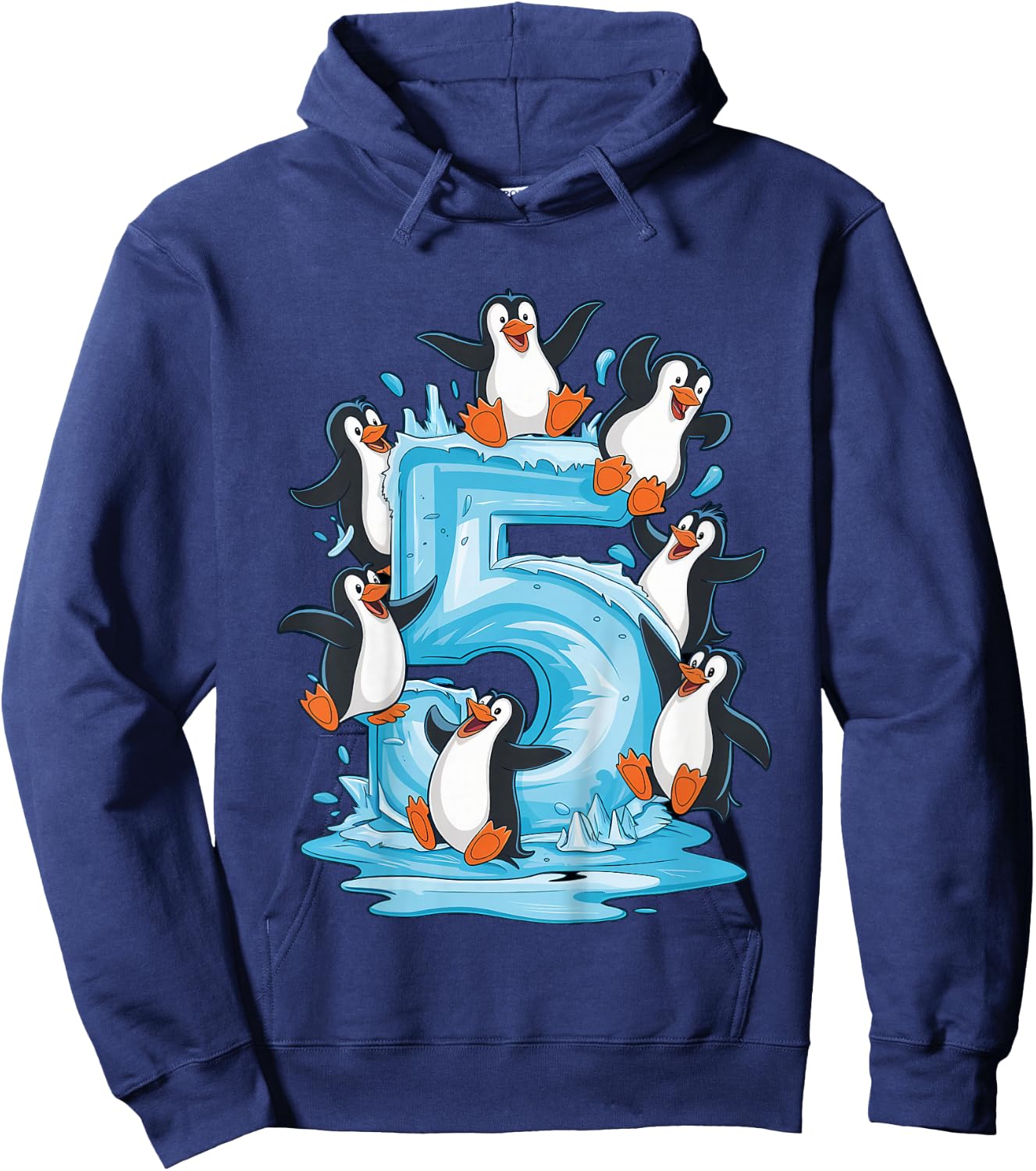 Kinder Pinguine 5. Geburtstag Jungen Mädchen 5 Jahre Pinguin Hoodie - Hoodie | Navy