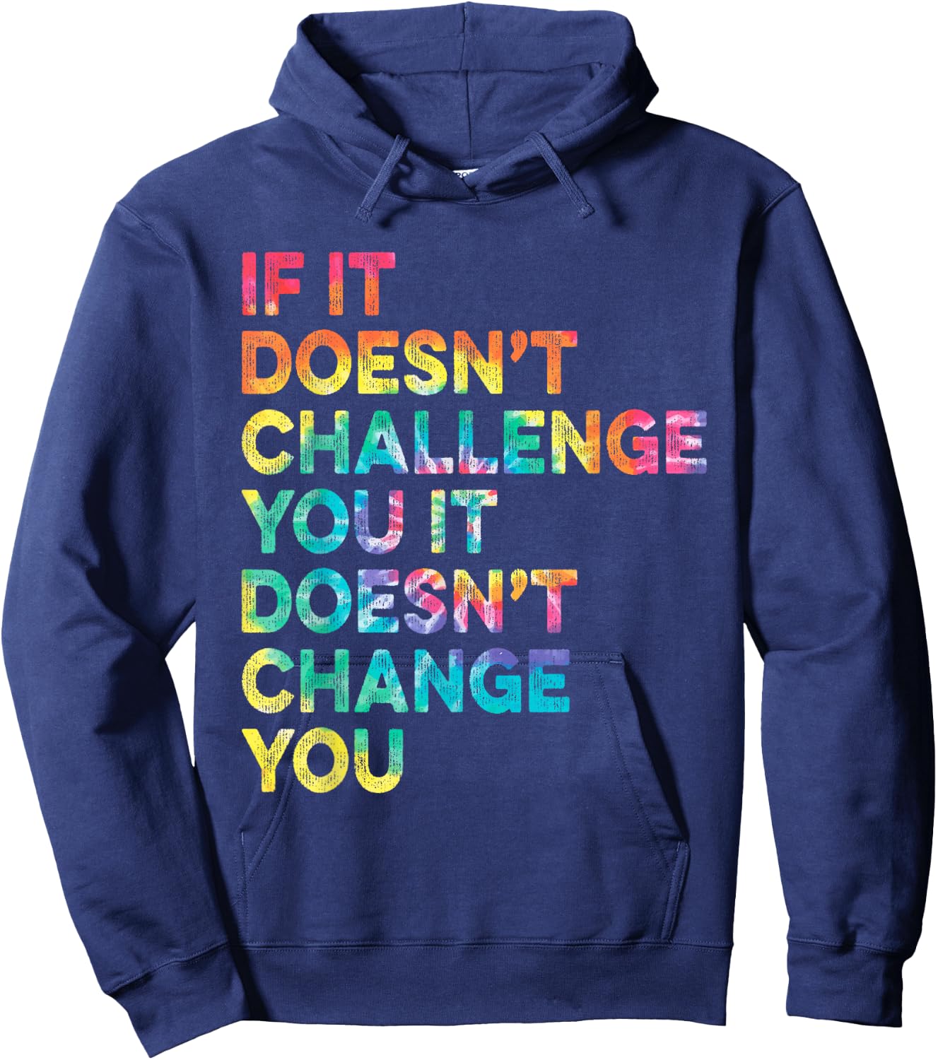 If It Doesn't Challenge You Inspirational Motivational Quote Hoodie - Hoodie | Navy