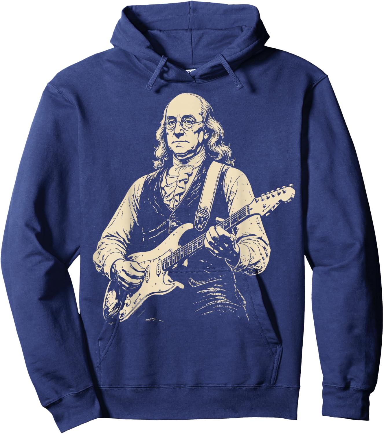 250 Years Ben Franklin Playing Guitar 4th of July 1776 2026 Hoodie - Hoodie | Navy