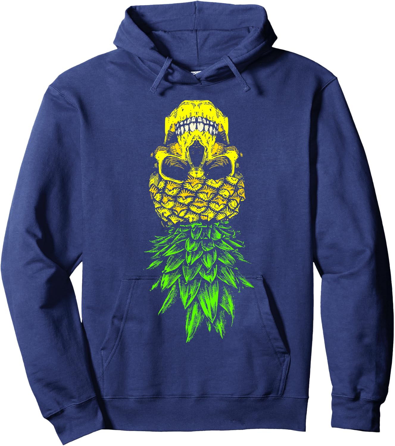 Retro Upside Down Pineapple Skull Swingers Adult Party Hoodie - Hoodie | Navy