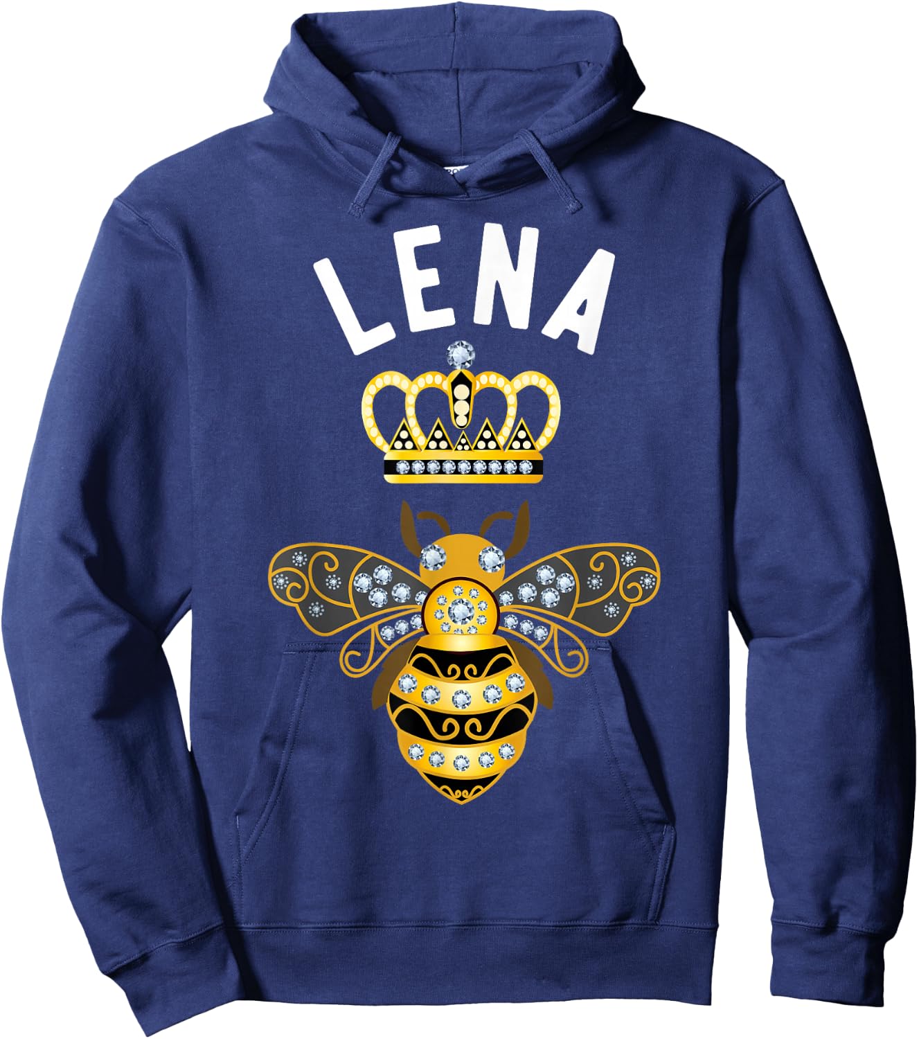 Lena Name Lena Birthday Gifts Queen Crown Bee Lena Hoodie - Hoodie | Navy