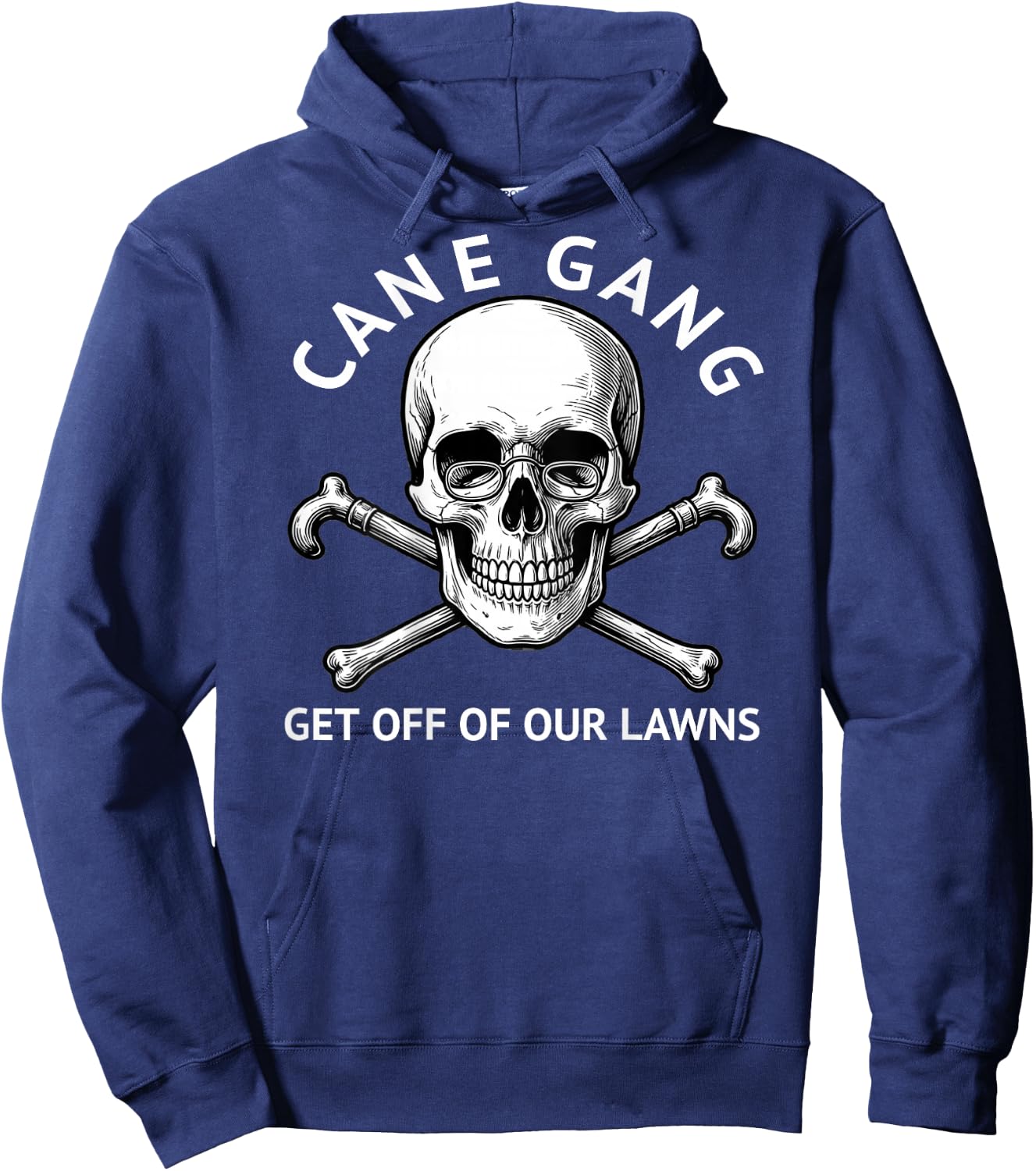 Funny Senior Citizens Cane Gang Get Off Our Lawns Aging Fun Hoodie - Hoodie | Navy
