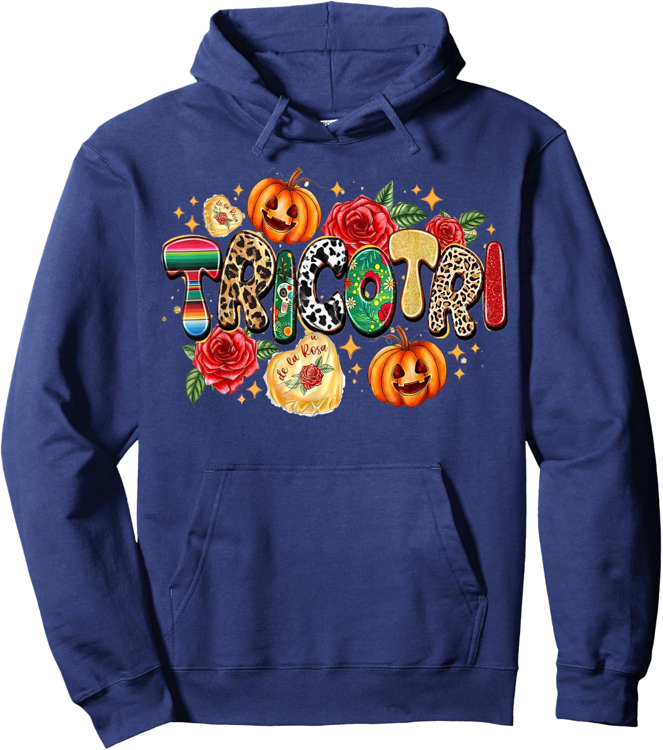 Tricotri With Candies, Happy Halloween, Spooky Vibes Hoodie - Hoodie | Navy