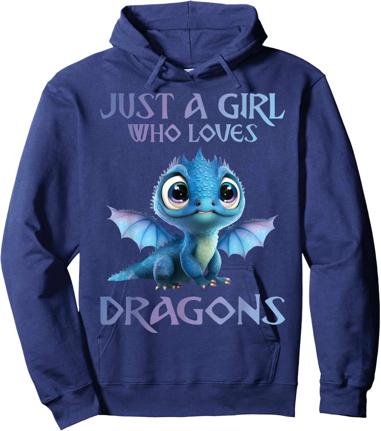 Cute Just A Girl Who Loves Dragons Women and Girls Hoodie - Hoodie | Navy