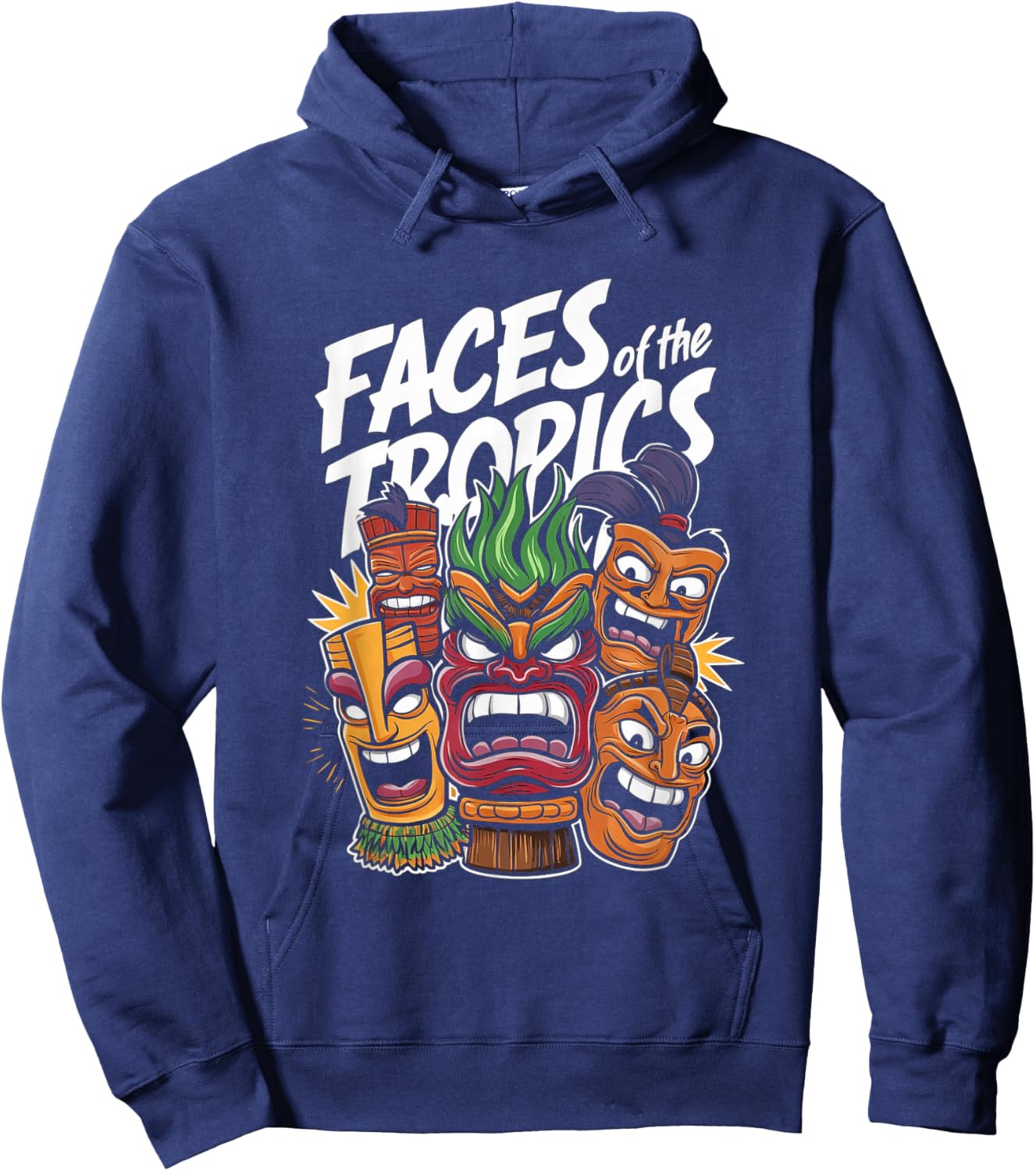 Polynesian Totem and Tiki Mask for Summer Holiday Hoodie - Hoodie | Navy