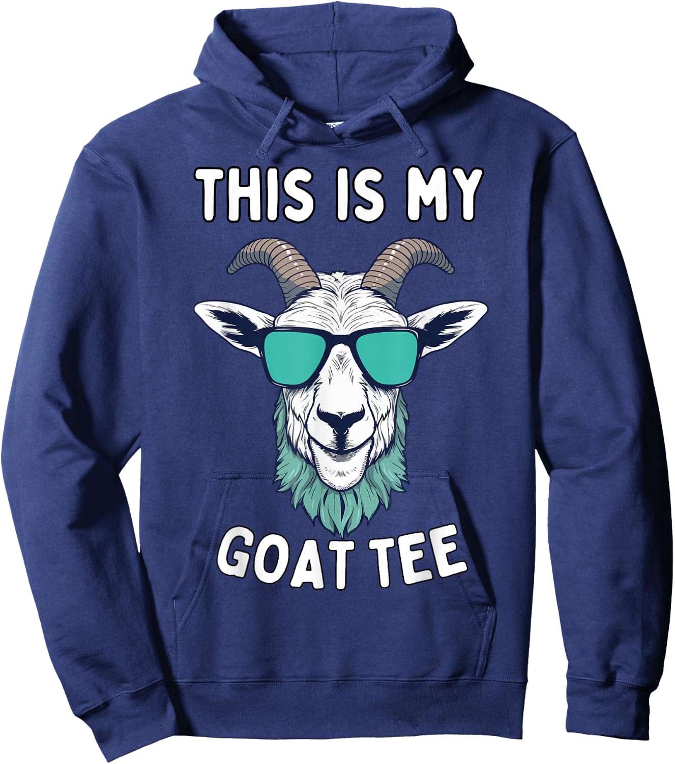 This is My Goat Funny Goat with Glasses Goat Lover Men Hoodie - Hoodie | Navy