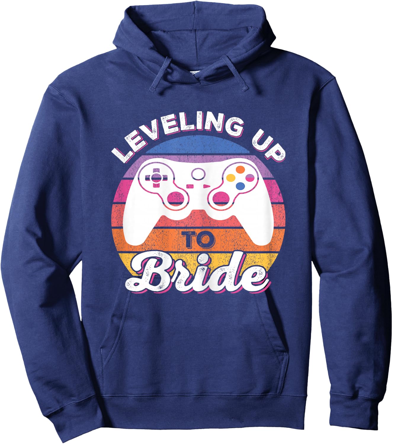 Soon To Be Wife Vintage Video Gaming Leveling Up To Bride Hoodie - Hoodie | Navy