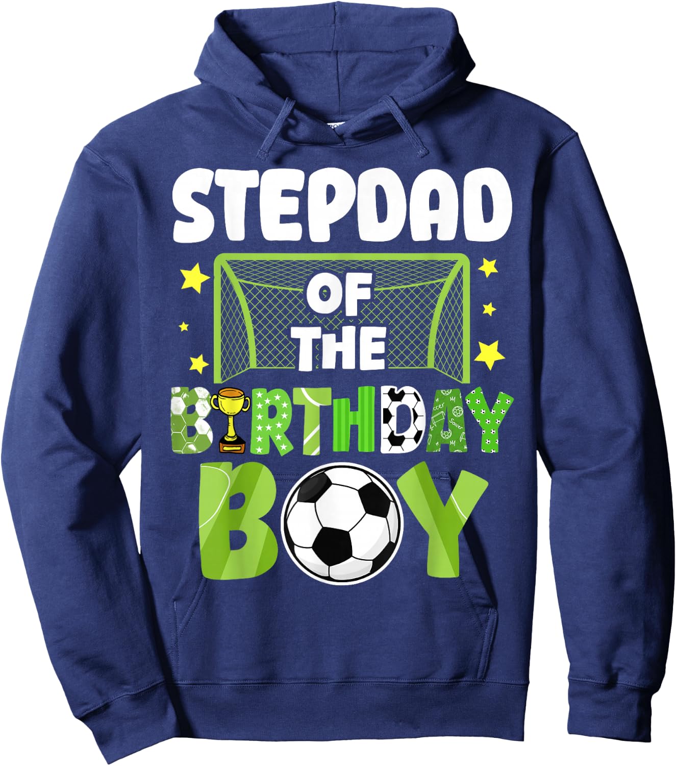 Soccer Stepdad Birthday Boy Party Soccer Family Matching Hoodie - Hoodie | Navy