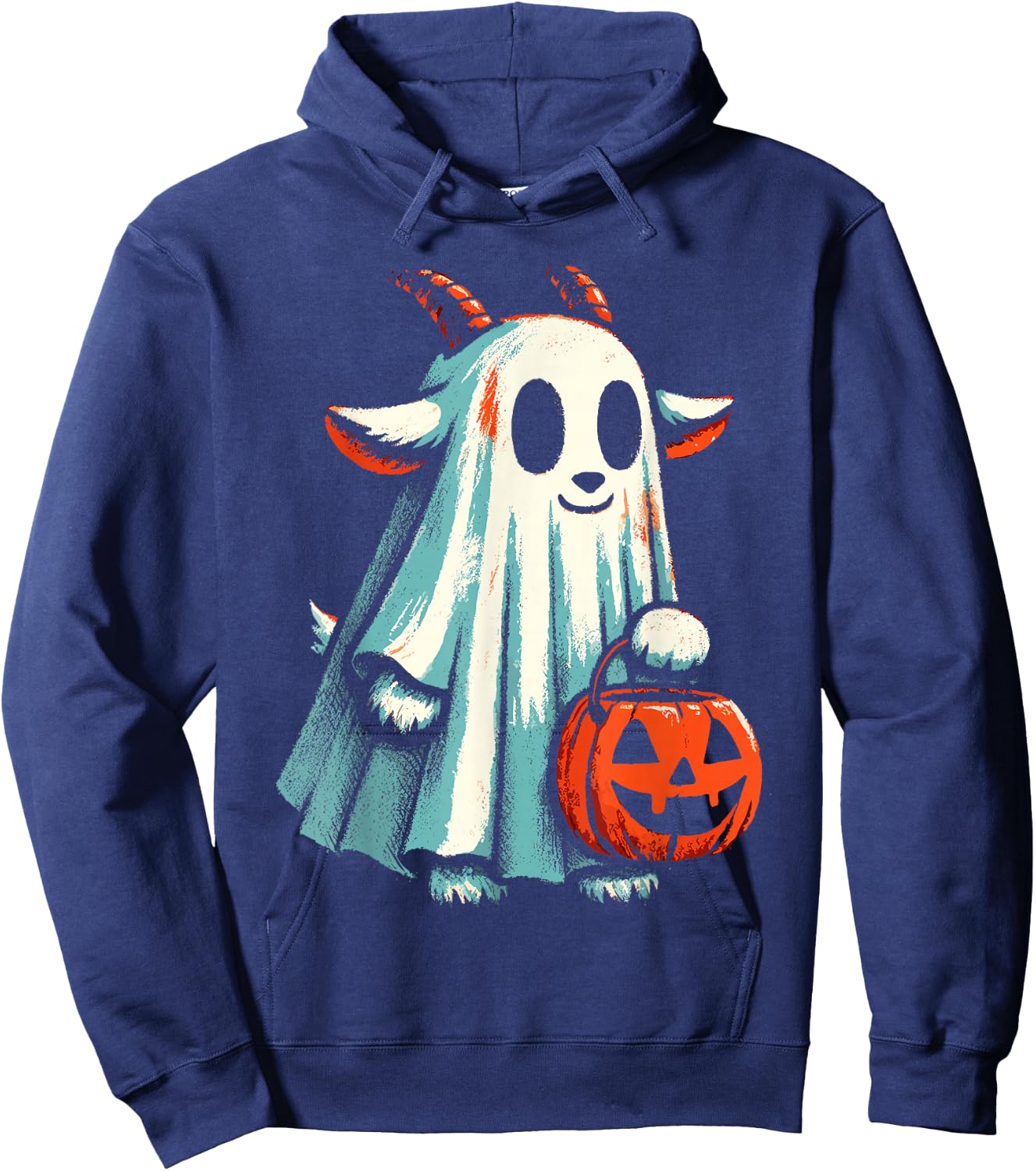 Goat Ghost Funny Halloween Hoodie - Hoodie | Navy