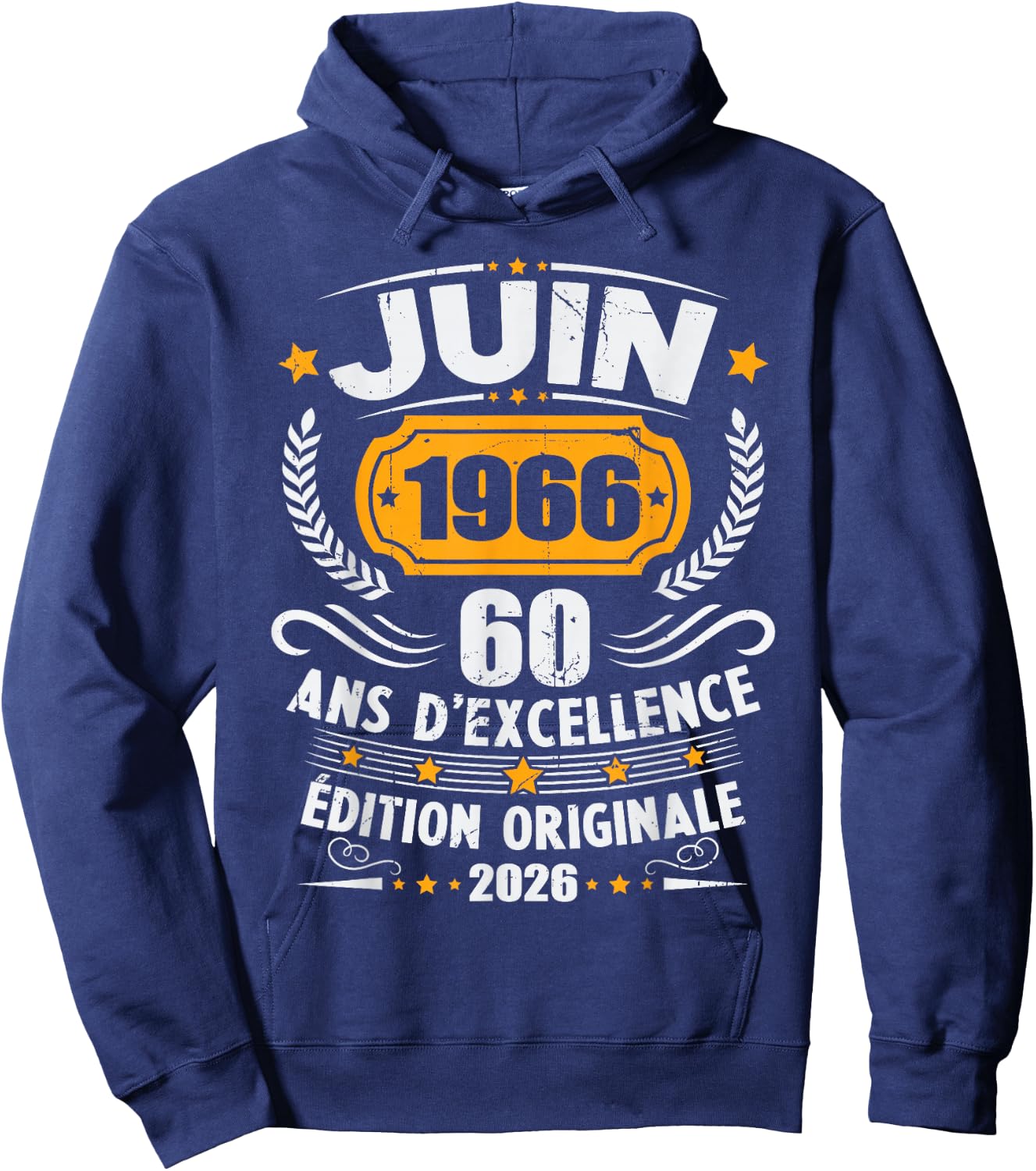 Vintage Juin 1966 Cadeau Anniversaire 60 Ans Hommes Femmes Hoodie - Hoodie | Navy