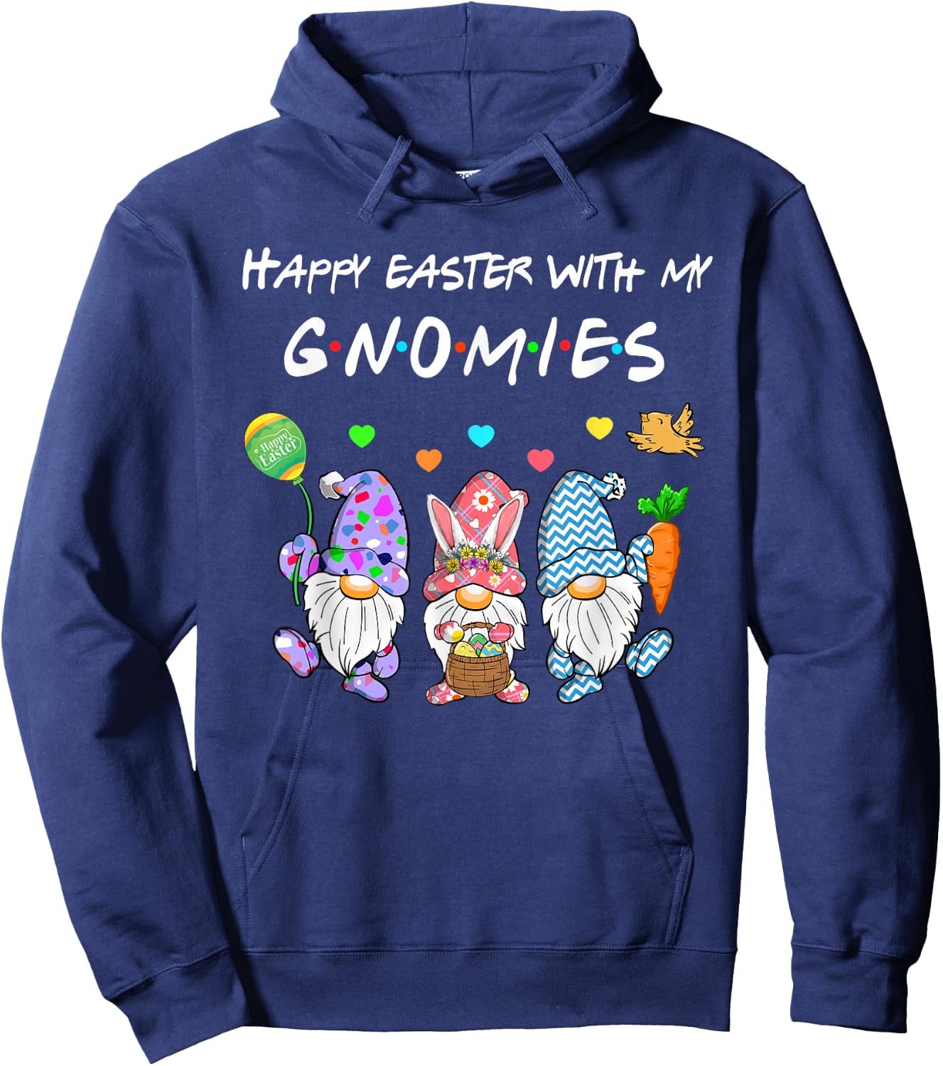 Happy Easter With My Gnomies Gnome Bunny For Boys Girls Kids Hoodie - Hoodie | Navy