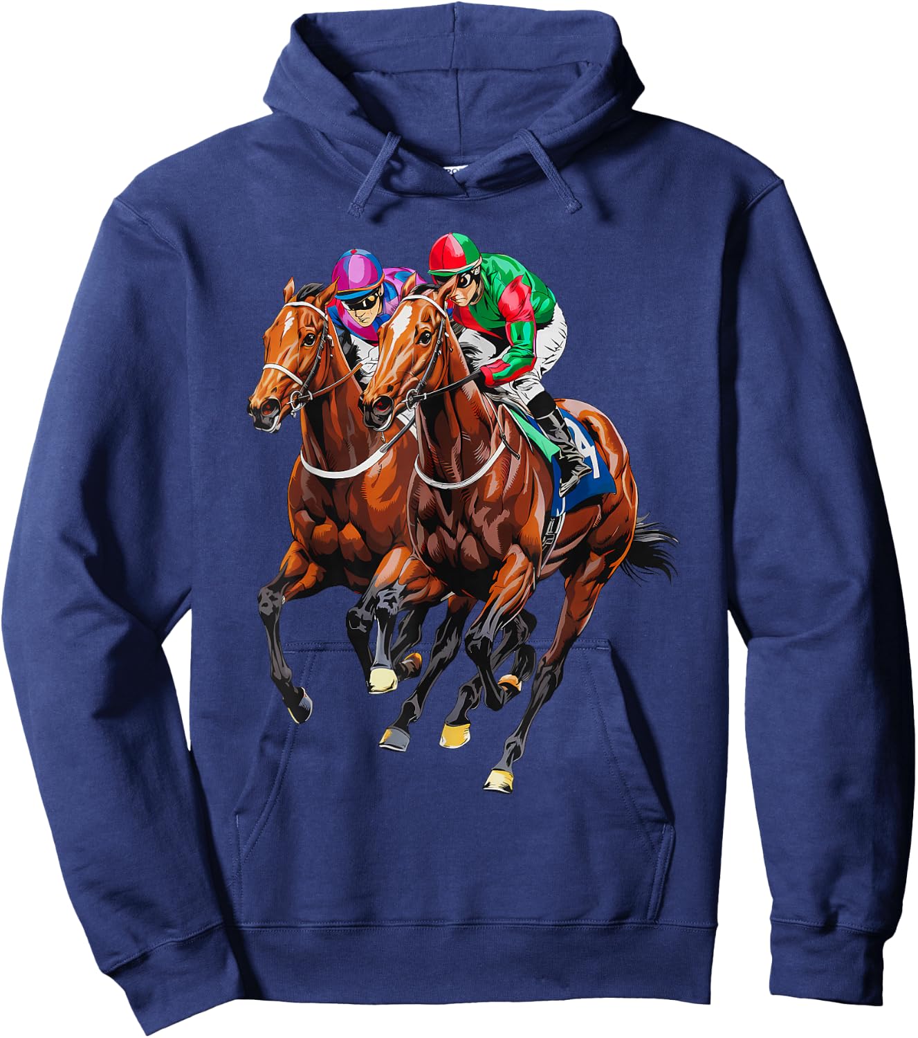 Funny Horse Racing Jockey Racer Derby Rider Race Track Hoodie - Hoodie | Navy