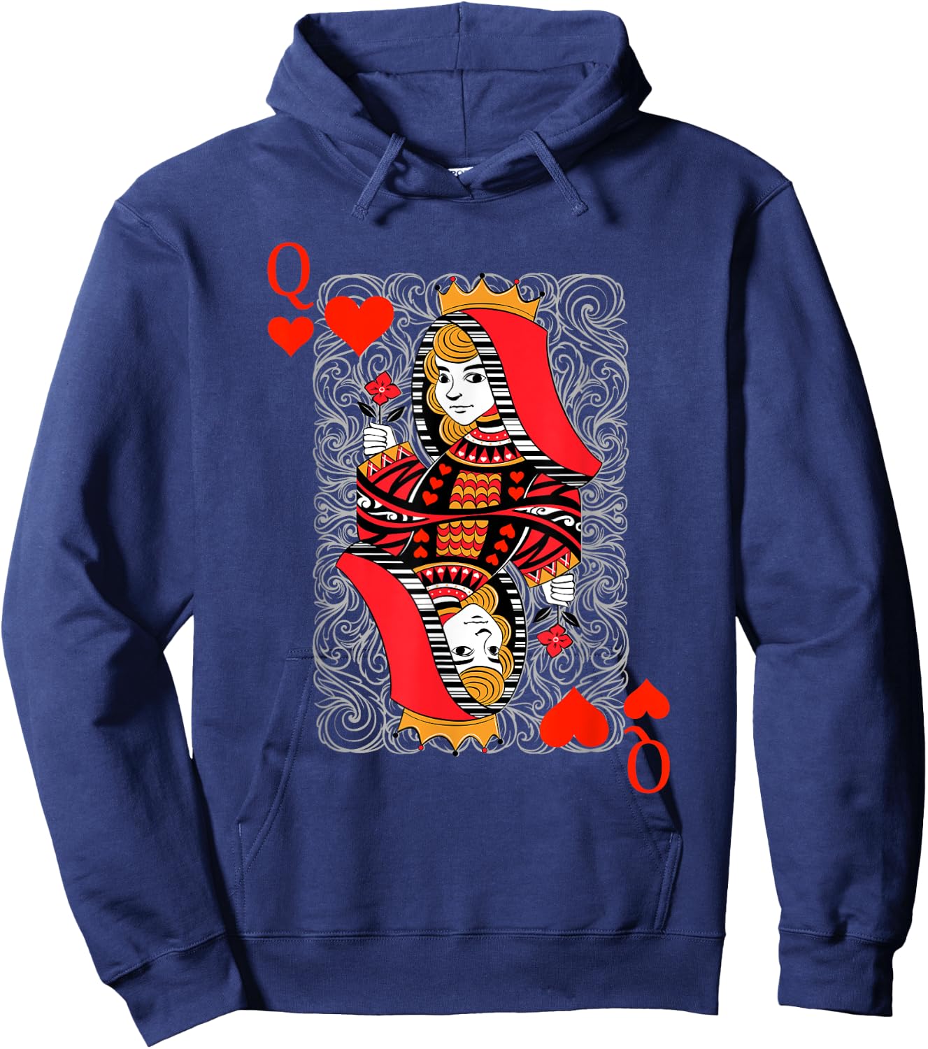 Queen Of Hearts Spielkarten Paare Halloween Kostüm Hoodie - Hoodie | Navy