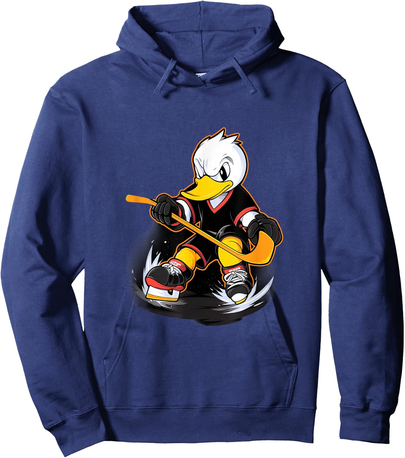 Duck Ice Hockey Player Hockey Stick Goalkeeper Hoodie - Hoodie | Navy