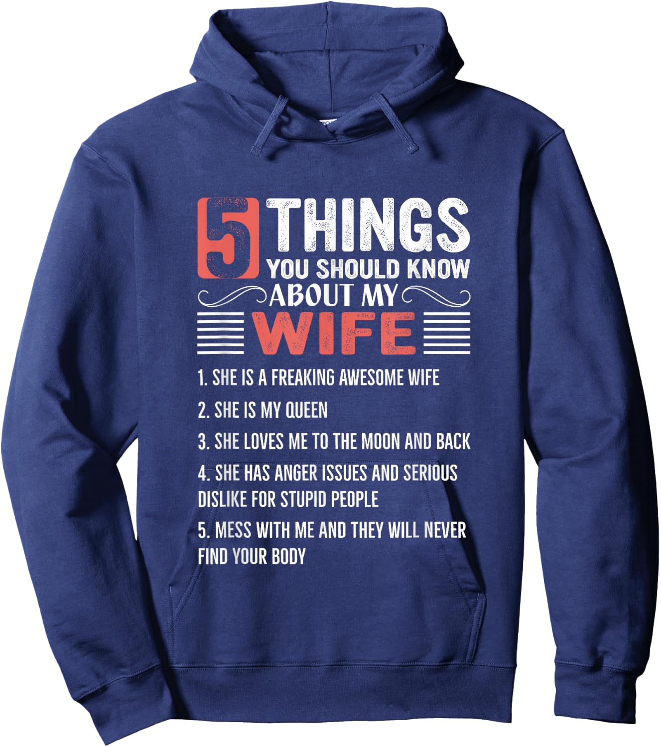 5 Things You Should Know About My Wife Hoodie - Hoodie | Navy