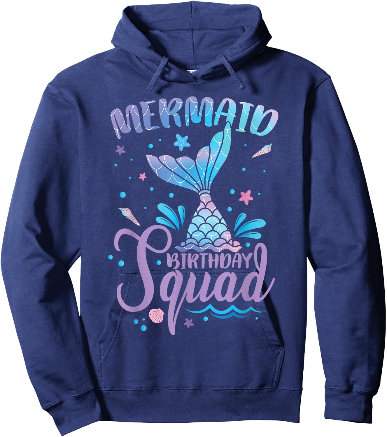 Birthday Mermaid Birthday Squad Hoodie - Hoodie | Navy