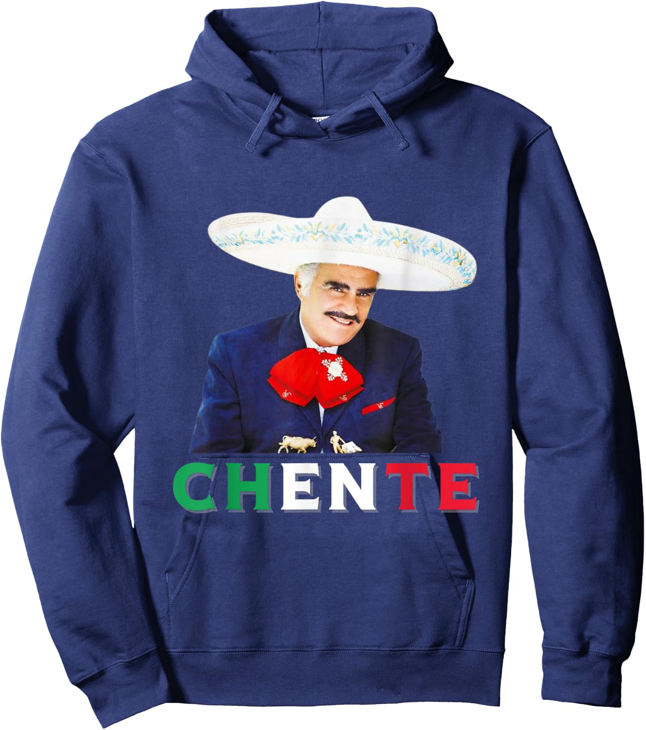 Chente Vicente Fernandez - Sigo Siendo El Rey Mexican Flag Hoodie - Hoodie | Navy