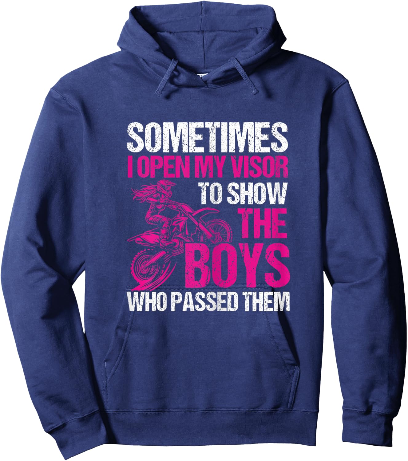 Kids motocross funny dirt bike toddler girl dirt biking Hoodie - Hoodie | Navy