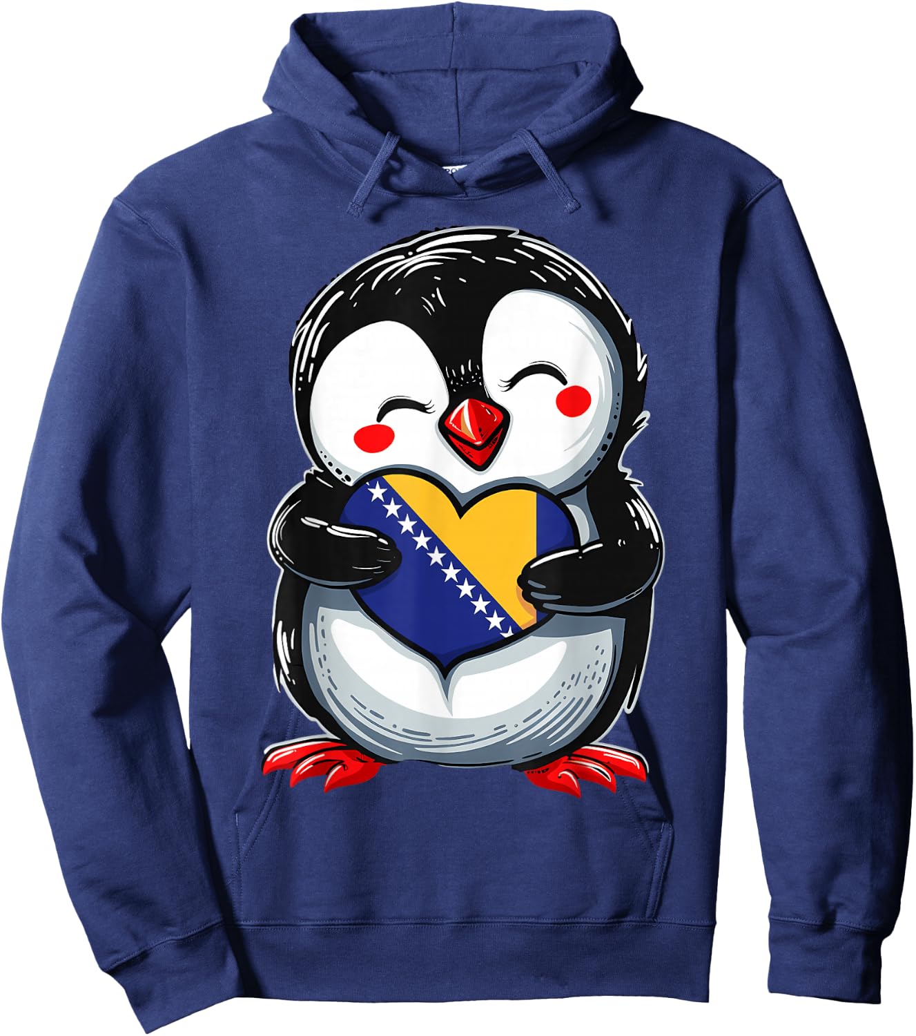 Bosnia and Herzegovina Roots Penguin Bosnian Flag Hoodie - Hoodie | Navy