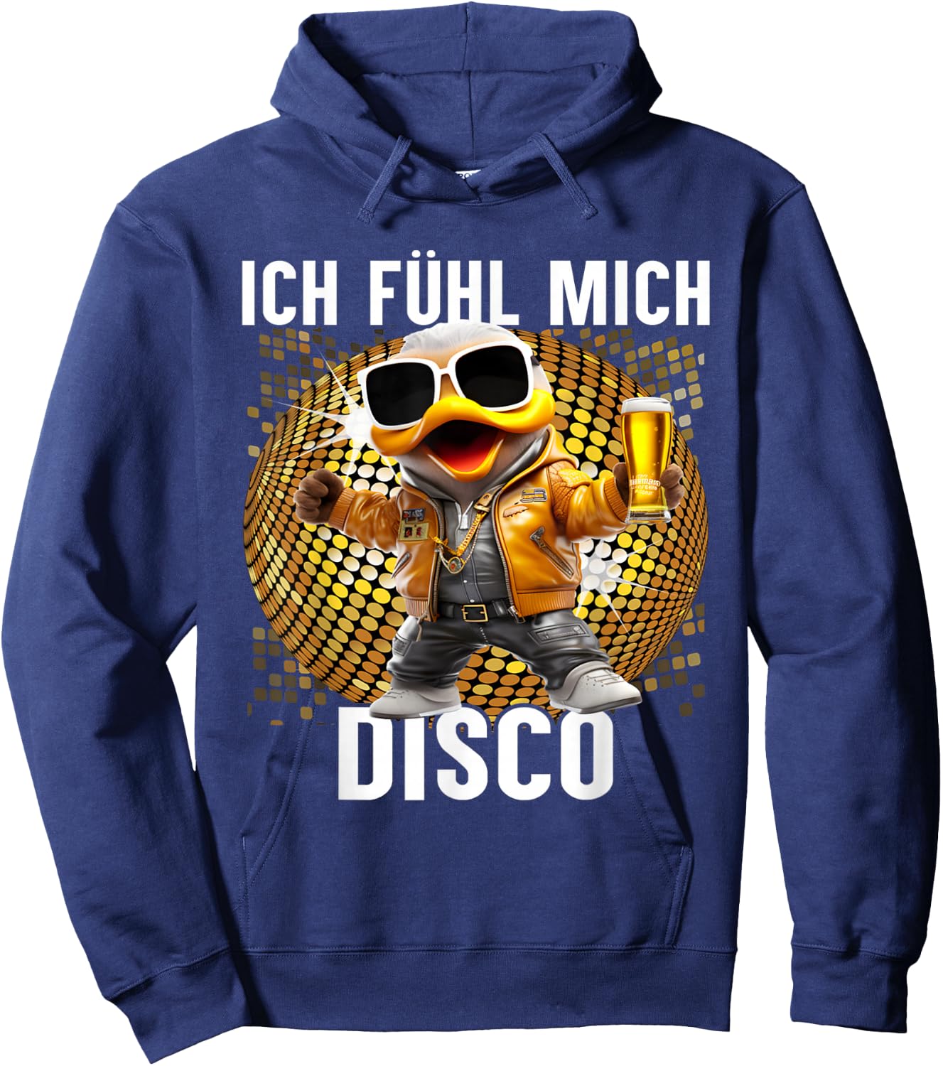 Ich Fühle Mich Disco Funny Disco Duck Apres-Ski Party , black Hoodie - Hoodie | Navy