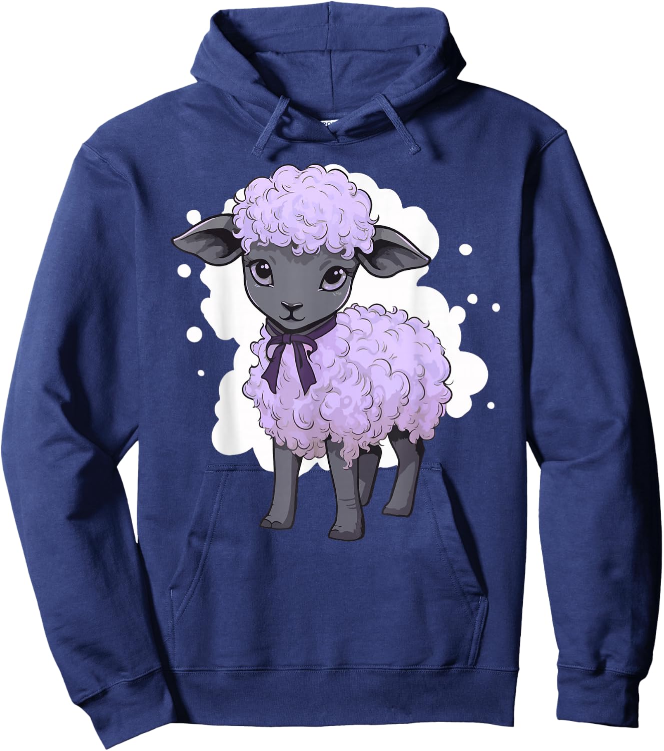 Lamb Lavender Pastel Cute Baby Sheep Kawaii Purple Aesthetic Hoodie - Hoodie | Navy