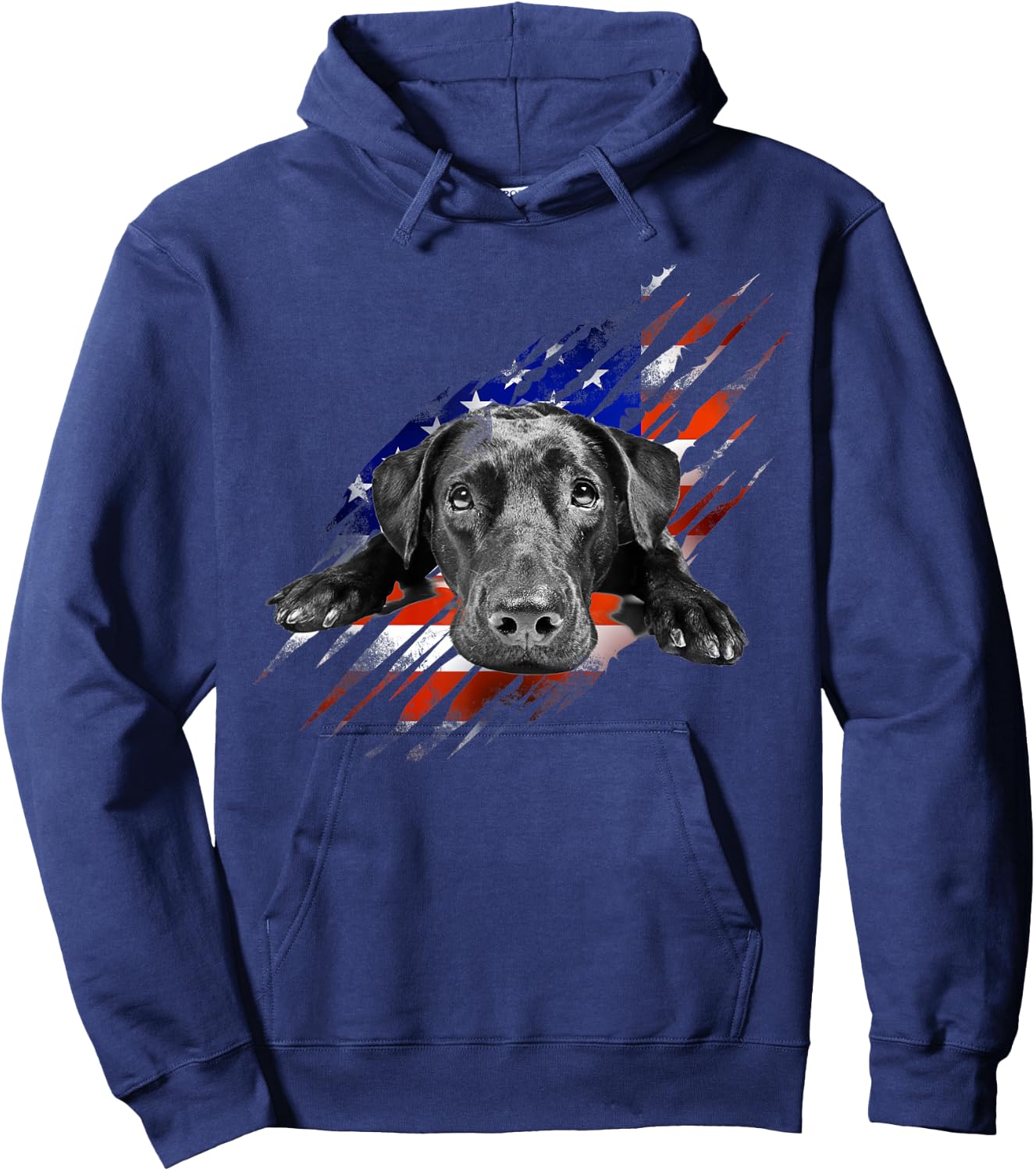 Black Labrador USA Flag Lab Owner Bird Duck Hunter Gift Men Hoodie - Hoodie | Navy