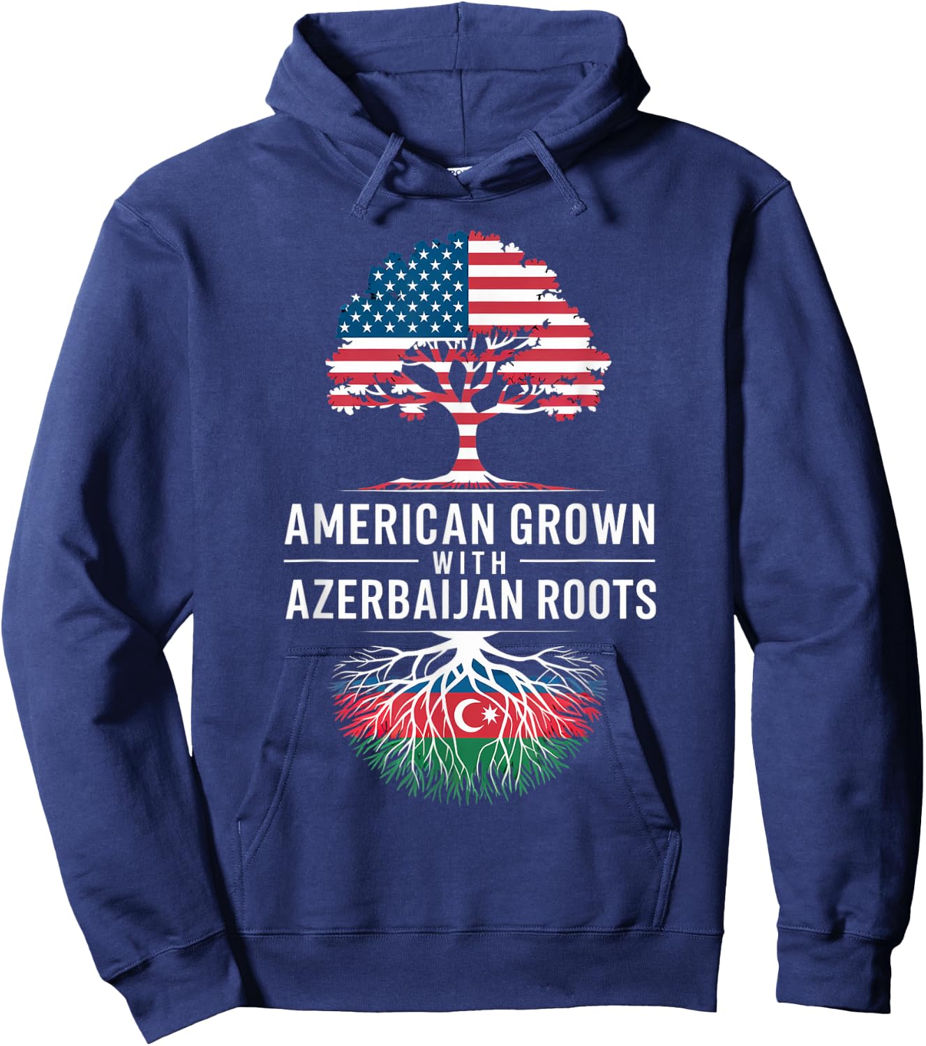 American Grown Azerbaijan Flag Azerbaijani Azerbaijan Hoodie - Hoodie | Navy