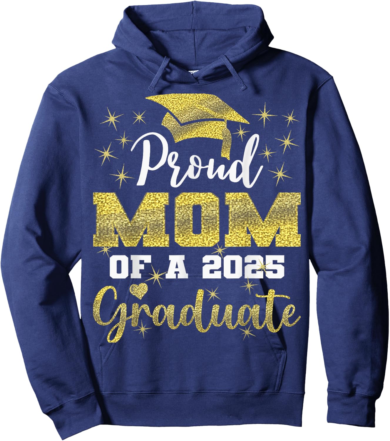 Super Proud Mom of 2025 Graduate Senior Graduation Family Hoodie - Hoodie | Navy
