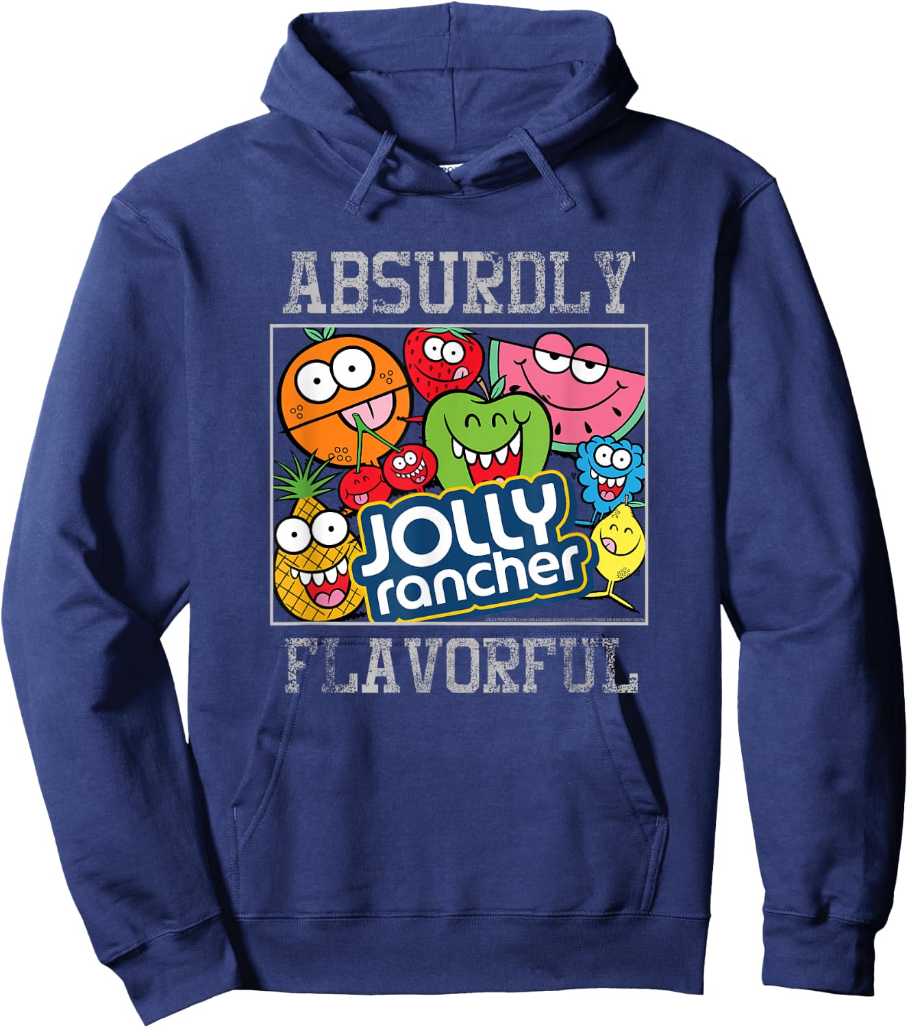 Jolly Rancher Flavor Box Up Absurdly Flavorful Distressed Hoodie - Hoodie | Navy