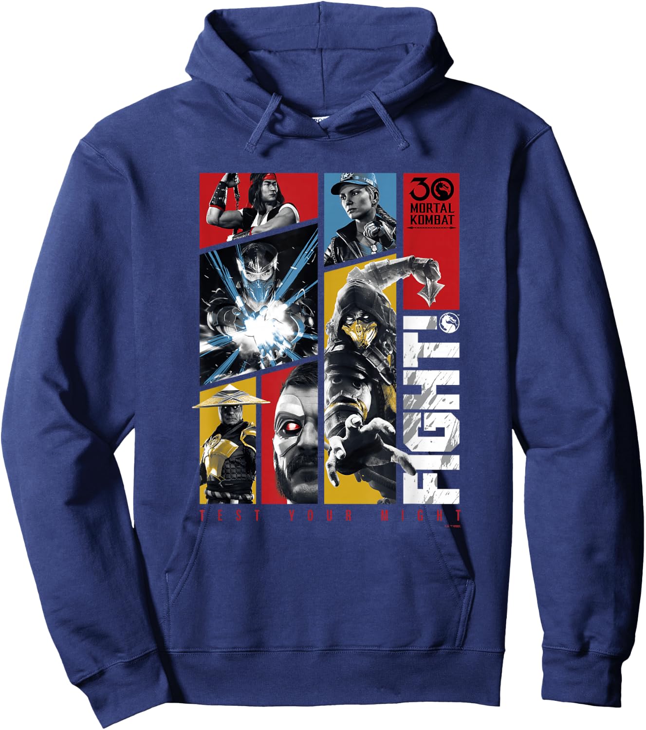 Mortal Kombat Klassic 30 Anniversary Test Your Might Panels Hoodie - Hoodie | Navy