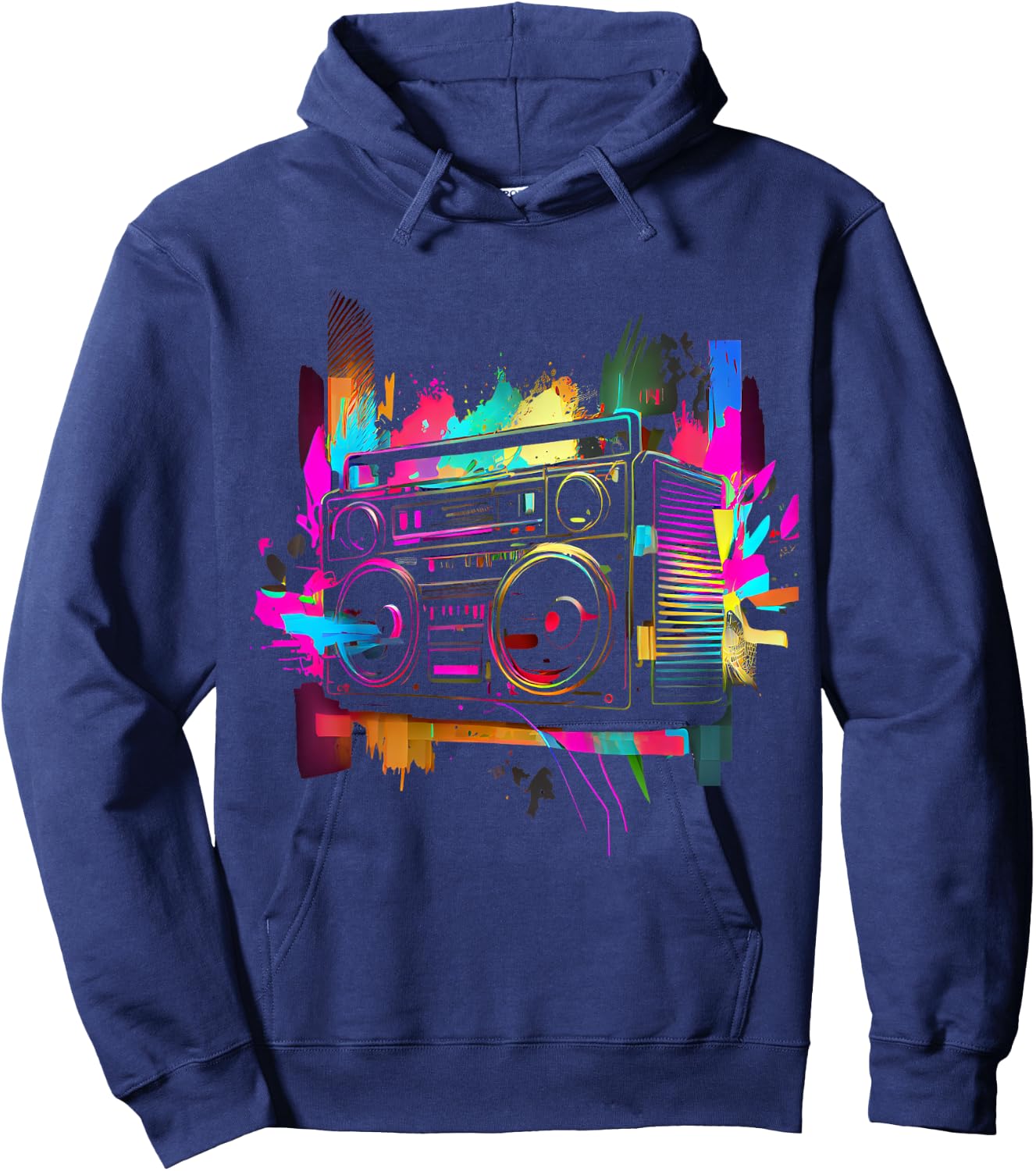80s 90s Retro Party Fancy Dress Cassette , black Hoodie - Hoodie | Navy