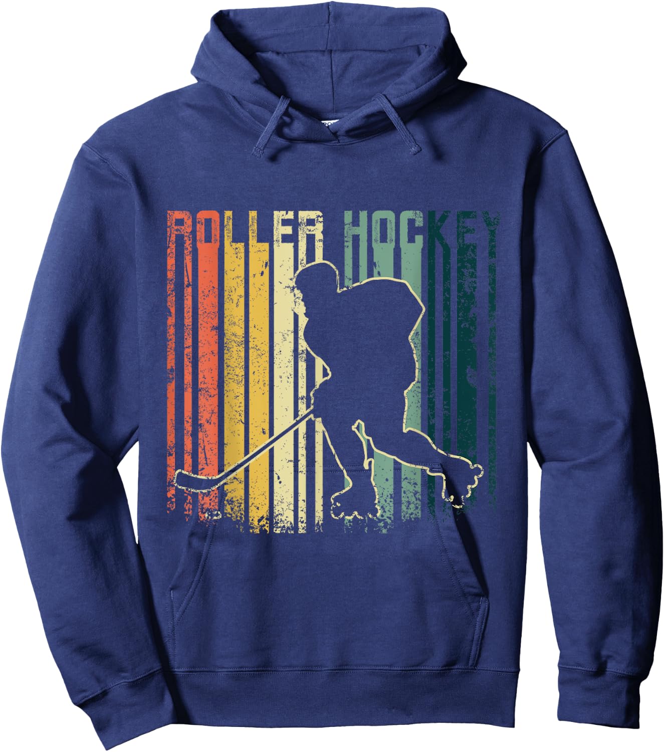 Roller Hockey Retro Vintage , Black, S Hoodie - Hoodie | Navy