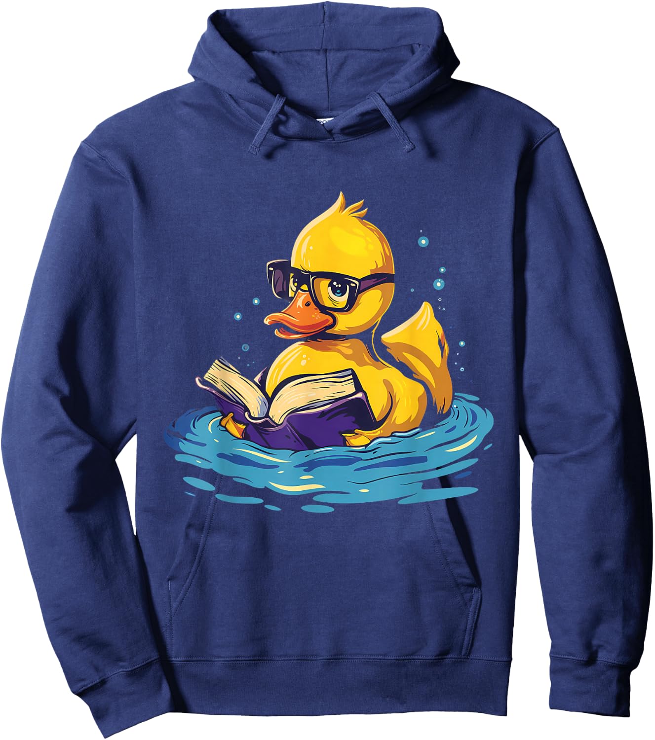 Rubber Duck Reading Book Swim Rubber Duckling Rubber Duckie Hoodie - Hoodie | Navy