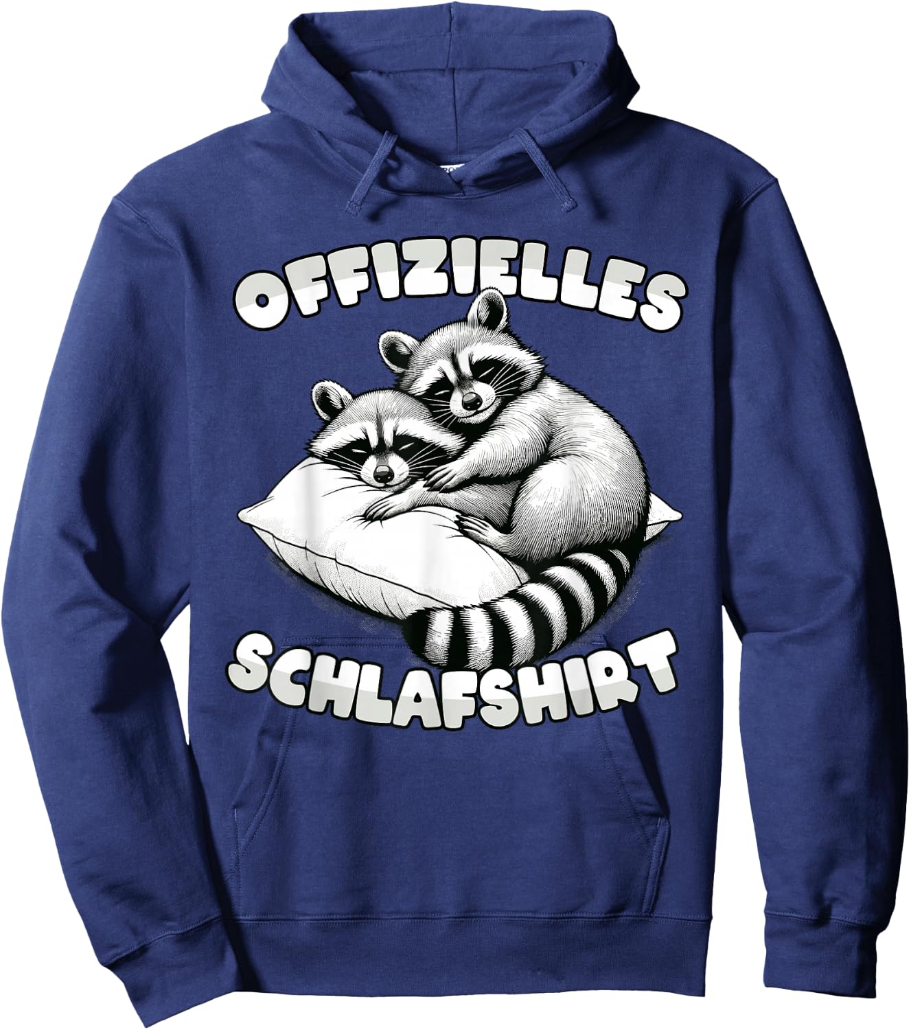 Official Sleepshirt Raccoon Pyjamas Sleep Funny , black Hoodie - Hoodie | Navy