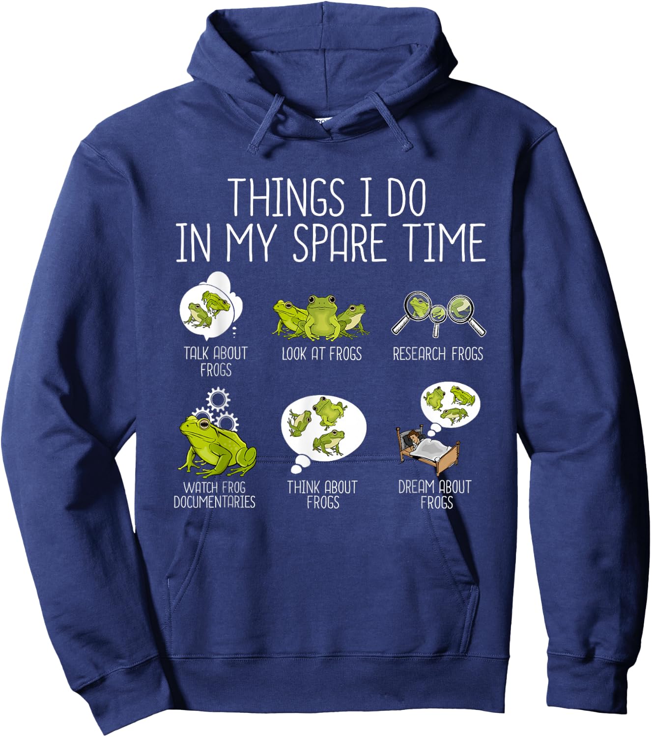 Frog Lover Kids Funny Frogs Idea Boys Frog Hoodie - Hoodie | Navy