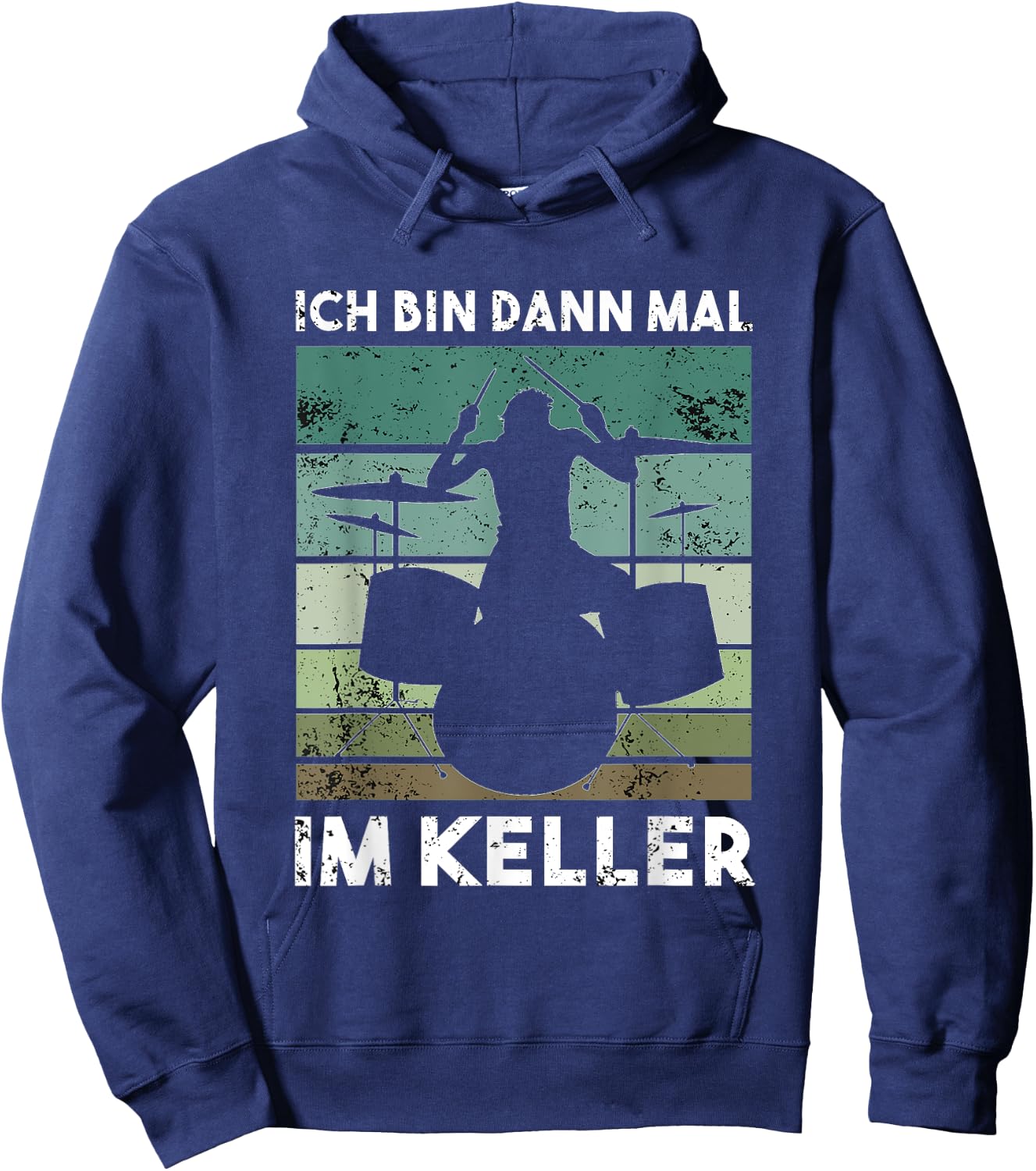 with German Text "Ich bin dann mal im Keller" [Ich bin dann mal im Keller], black Hoodie - Hoodie | Navy