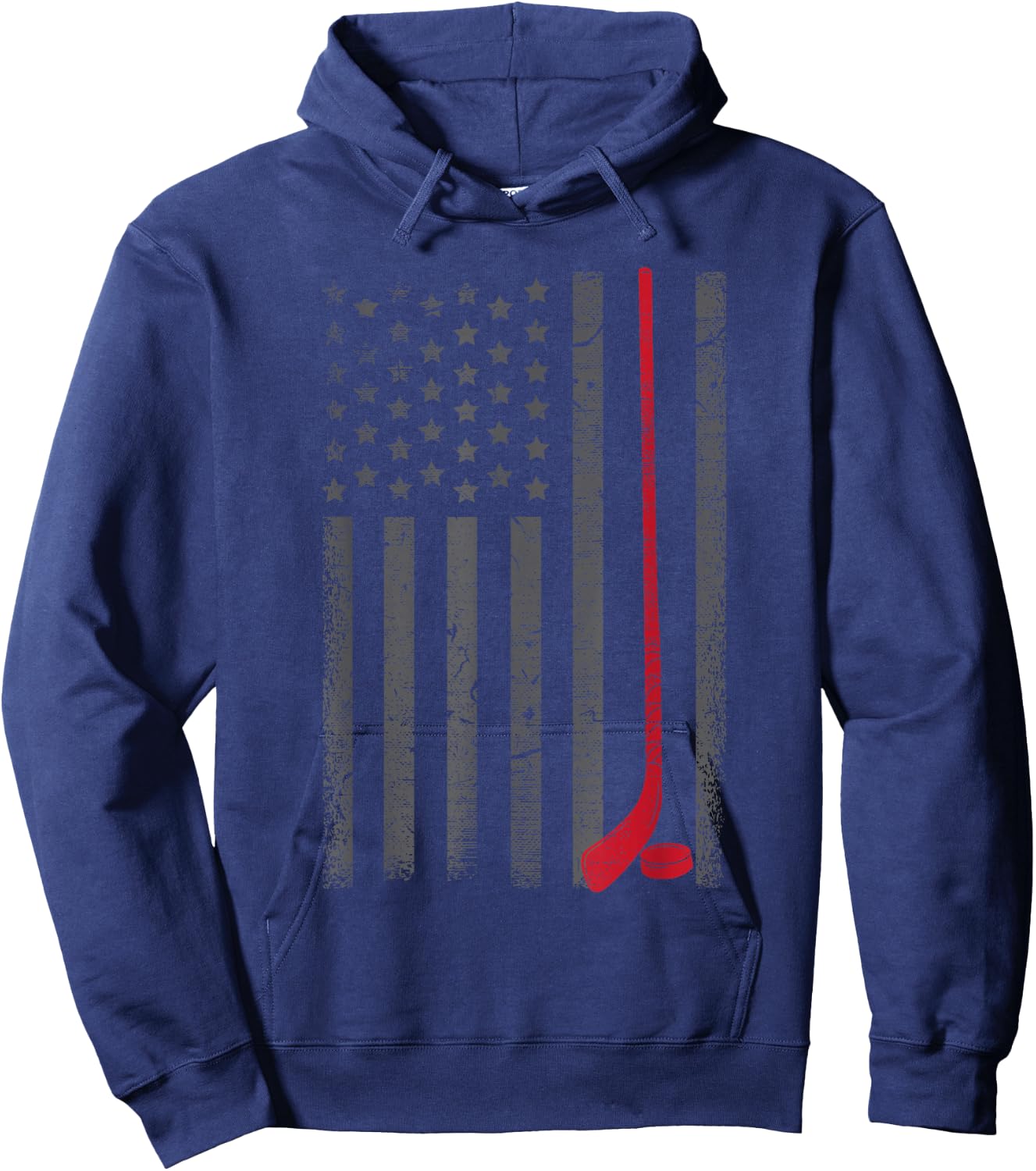 American Flag Ice Hockey Stick Puck Player Jersey Skate Gift Hoodie - Hoodie | Navy