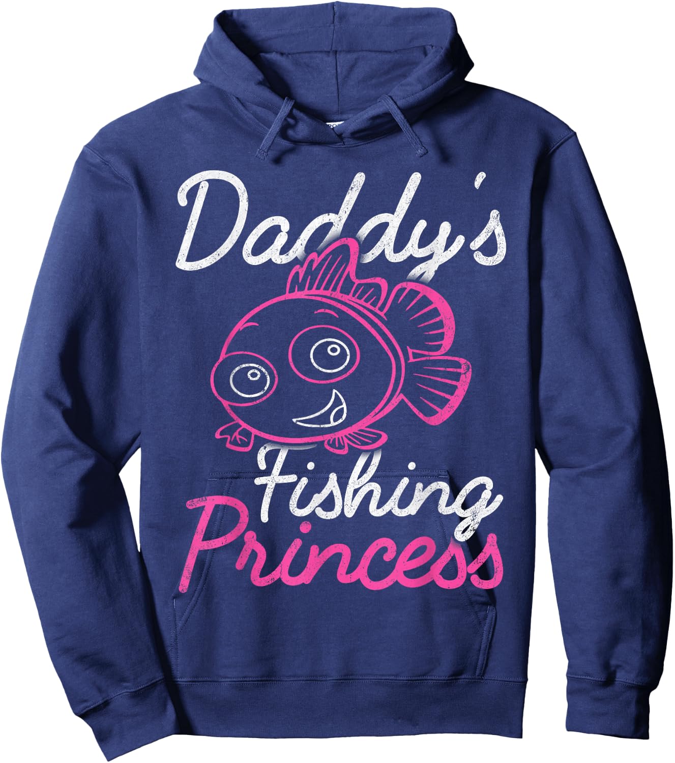 Daddy's Fishing Princess Girls And Fisherman Dad Fathers Day Hoodie - Hoodie | Navy