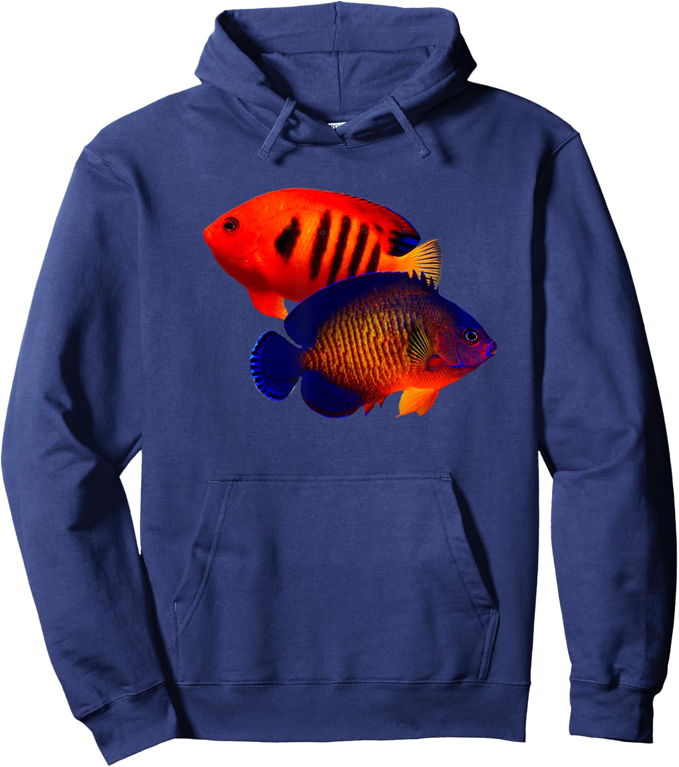 Saltwater Dwarf Angelfish Flame Angel Coral Beauty Reef Hoodie - Hoodie | Navy