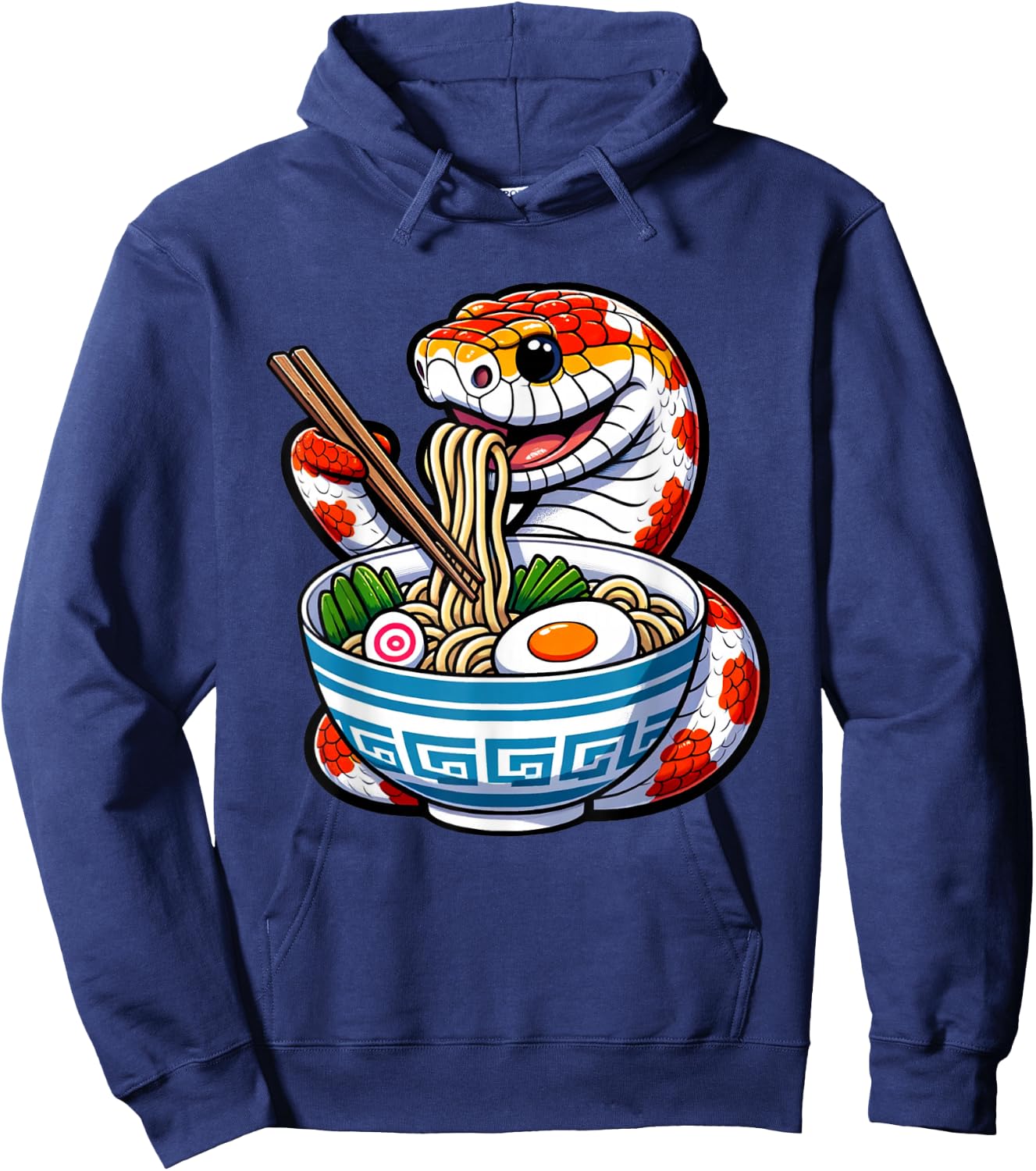 Corn Snake Kawaii, Cute Ramen Corn Snake, Funny Reptile Love Hoodie - Hoodie | Navy