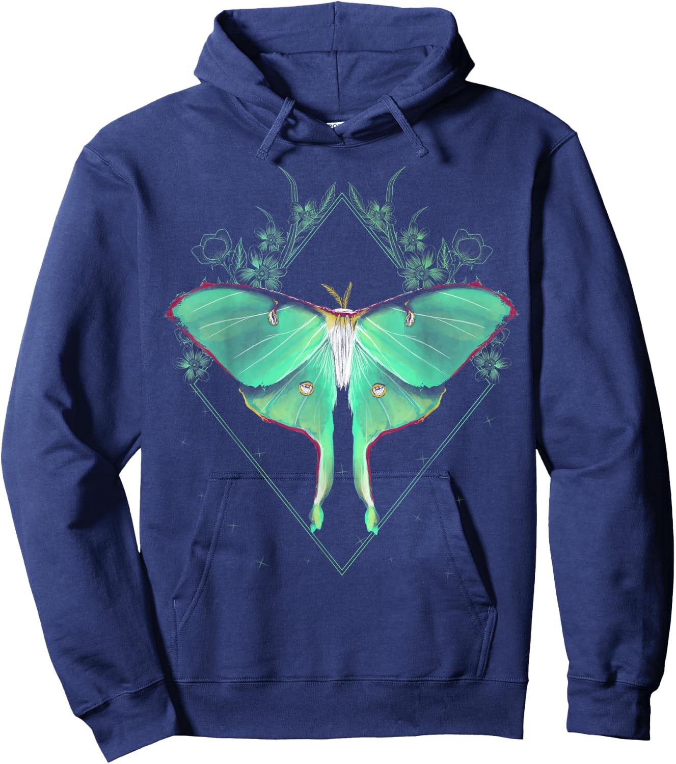 Cute Luna Moth Beautiful Butterfly Insect Lover Themed Small Hoodie - Hoodie | Navy