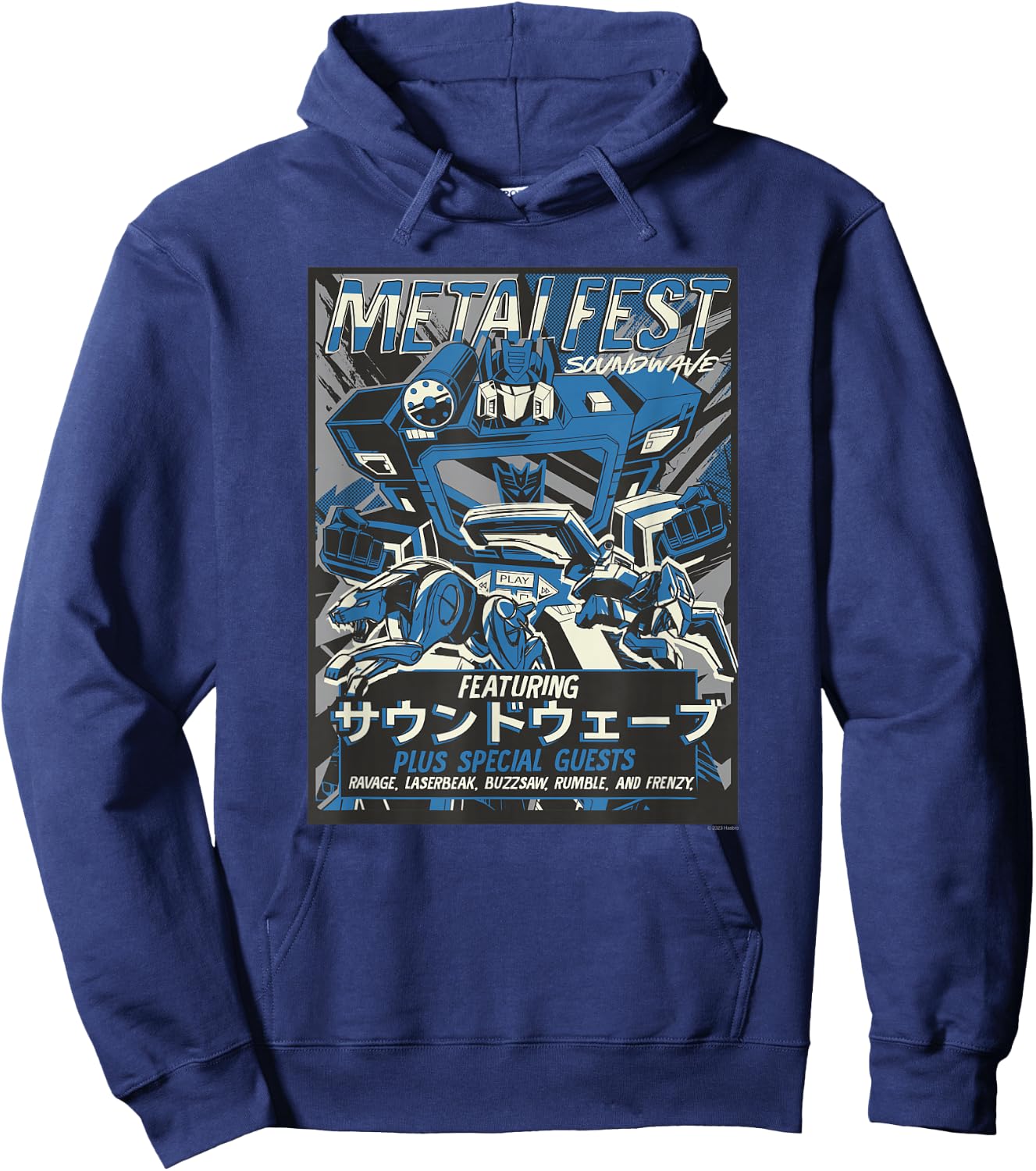 Transformers Metal Fest Soundwave Comic Style Poster , black Hoodie - Hoodie | Navy