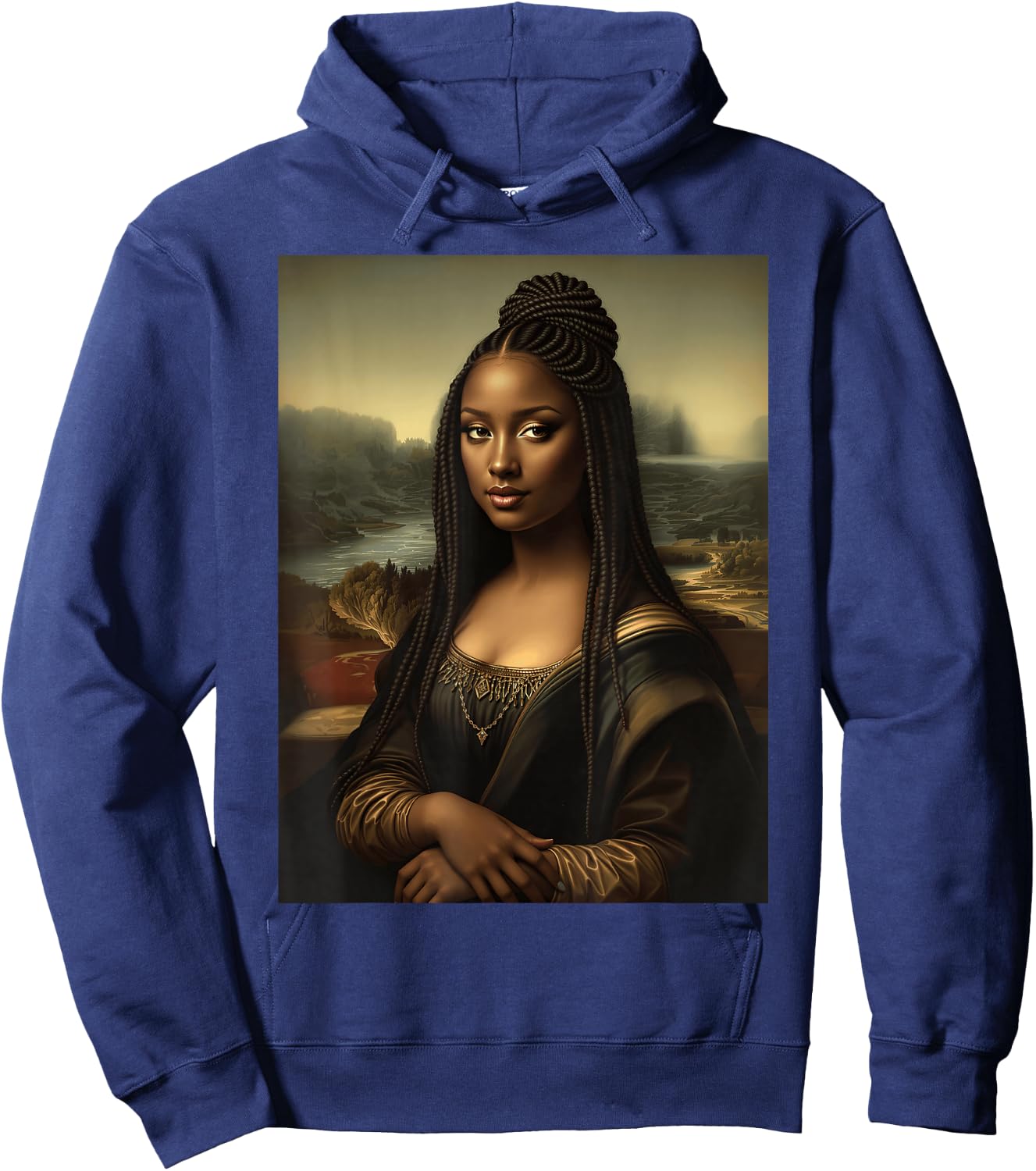 Black Mona Lisa African American Black History Month Funny Hoodie - Hoodie | Navy