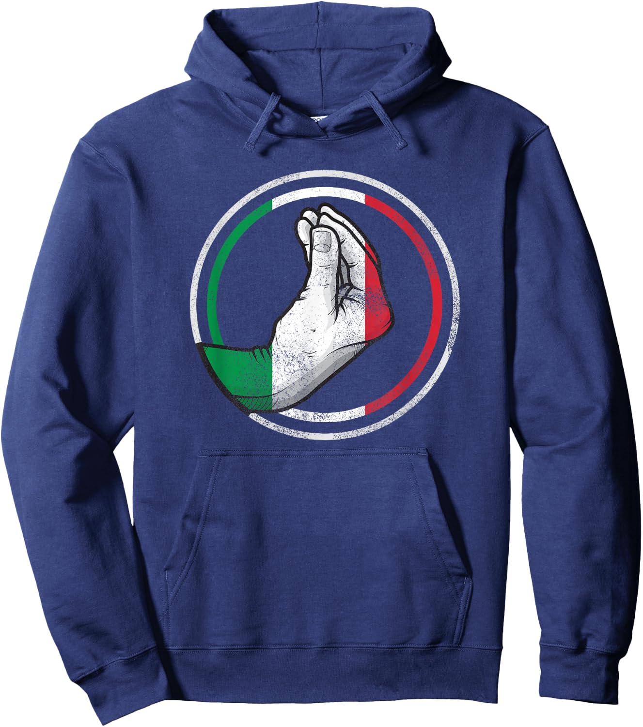 Funny Italy Hand Gesture Italian Flag Hoodie - Hoodie | Navy