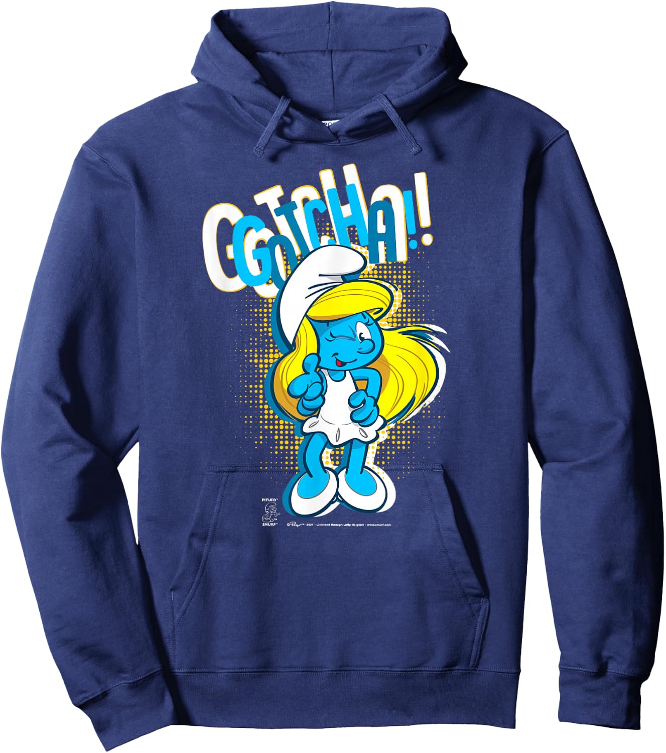 The Smurfs Smurfette Gotcha! Winky face Hoodie - Hoodie | Navy