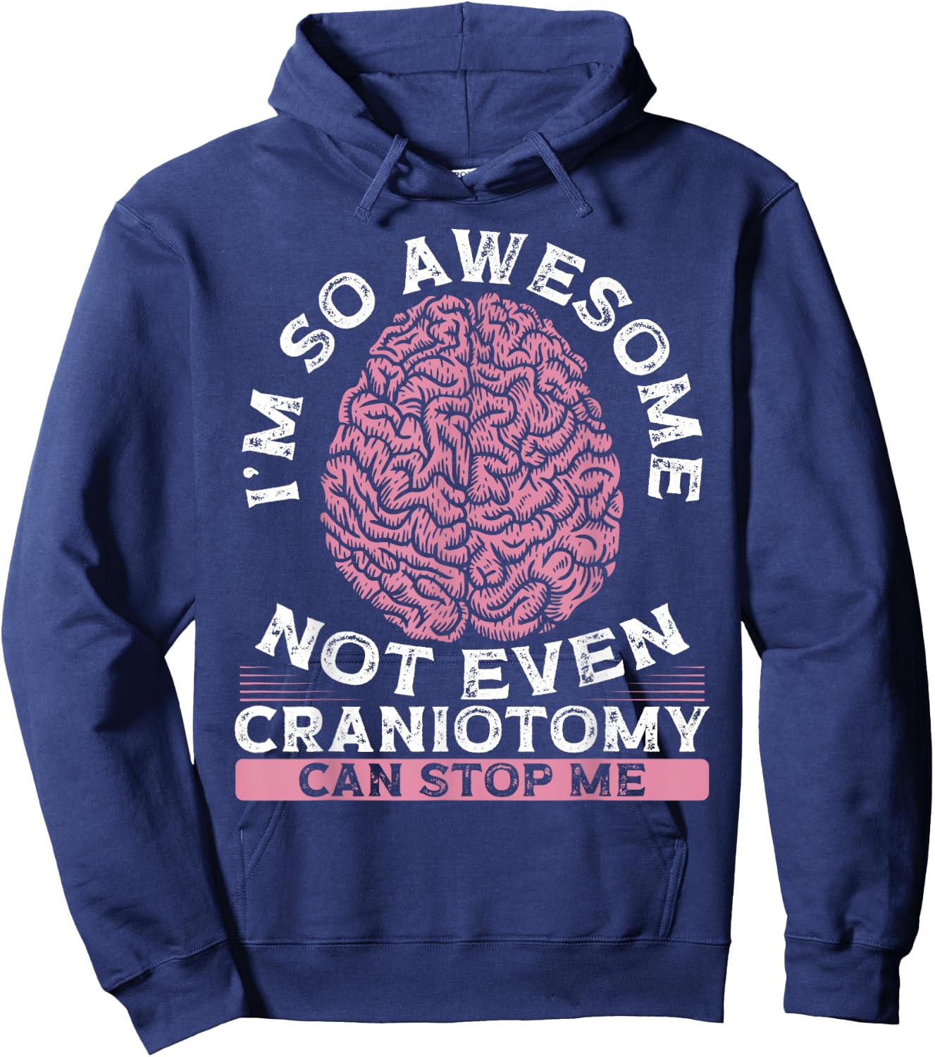 Post Brain Surgery Craniotomy Warrior Craniotomy Surgery Hoodie - Hoodie | Navy
