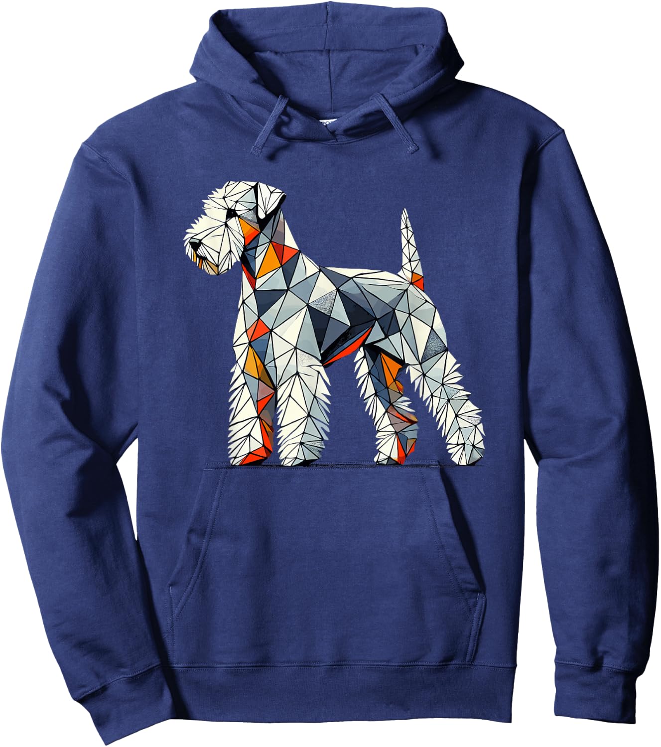 Geometric Art Bedlington Terrier Rothbury Terrier Hoodie - Hoodie | Navy