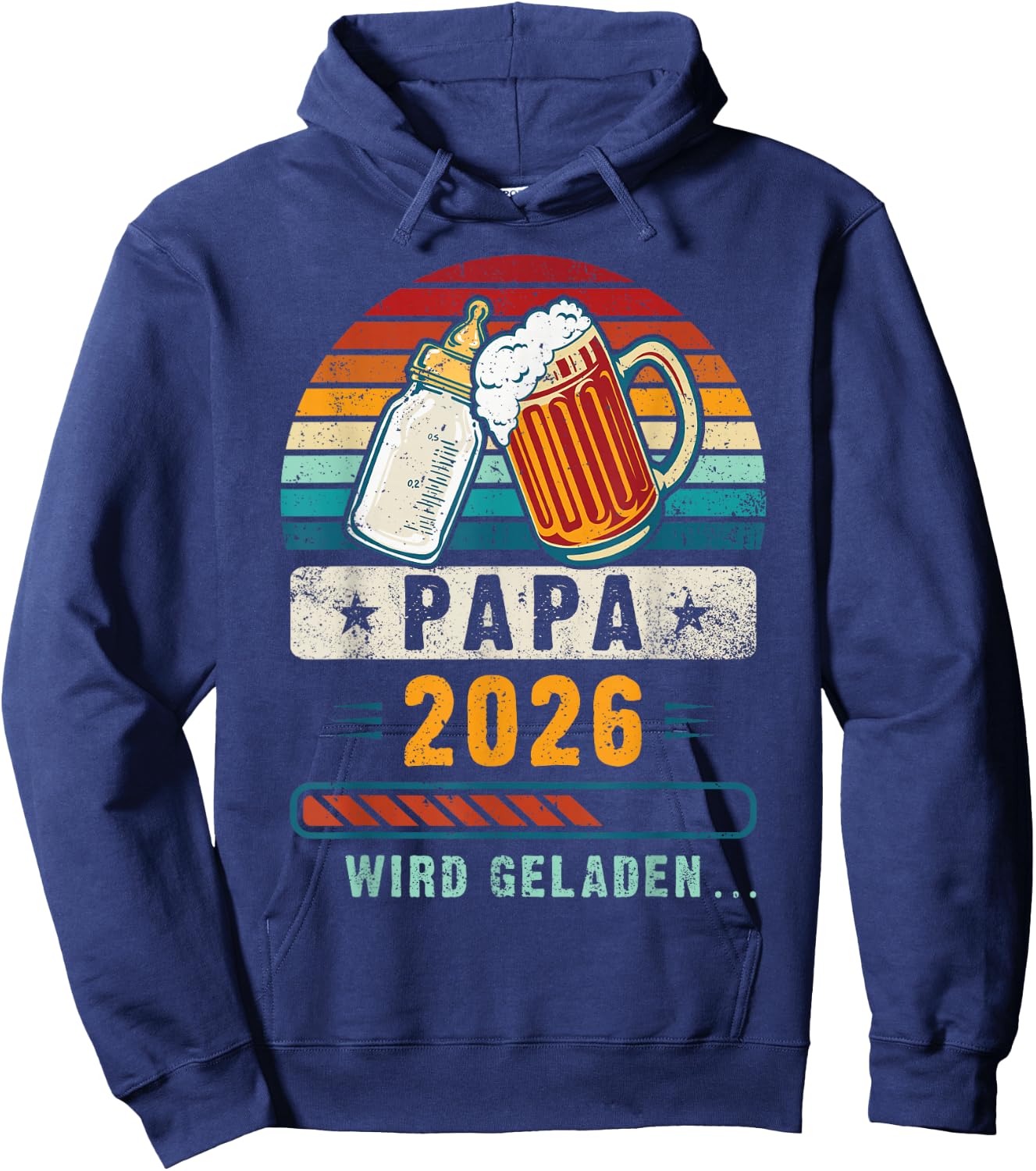 Papa 2026, Pregnancy Announcement , black, S Hoodie - Hoodie | Navy