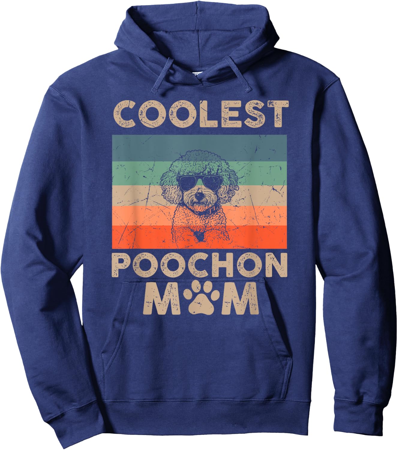 Coolest Dog Mom Mama Gifts Funny Poochon Dog Mom Hoodie - Hoodie | Navy