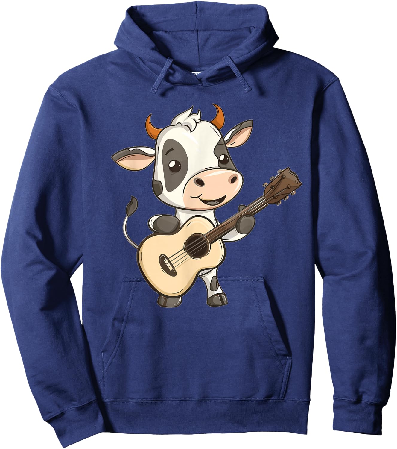 Cute Guitar Cow I Kids Cow Hoodie - Hoodie | Navy